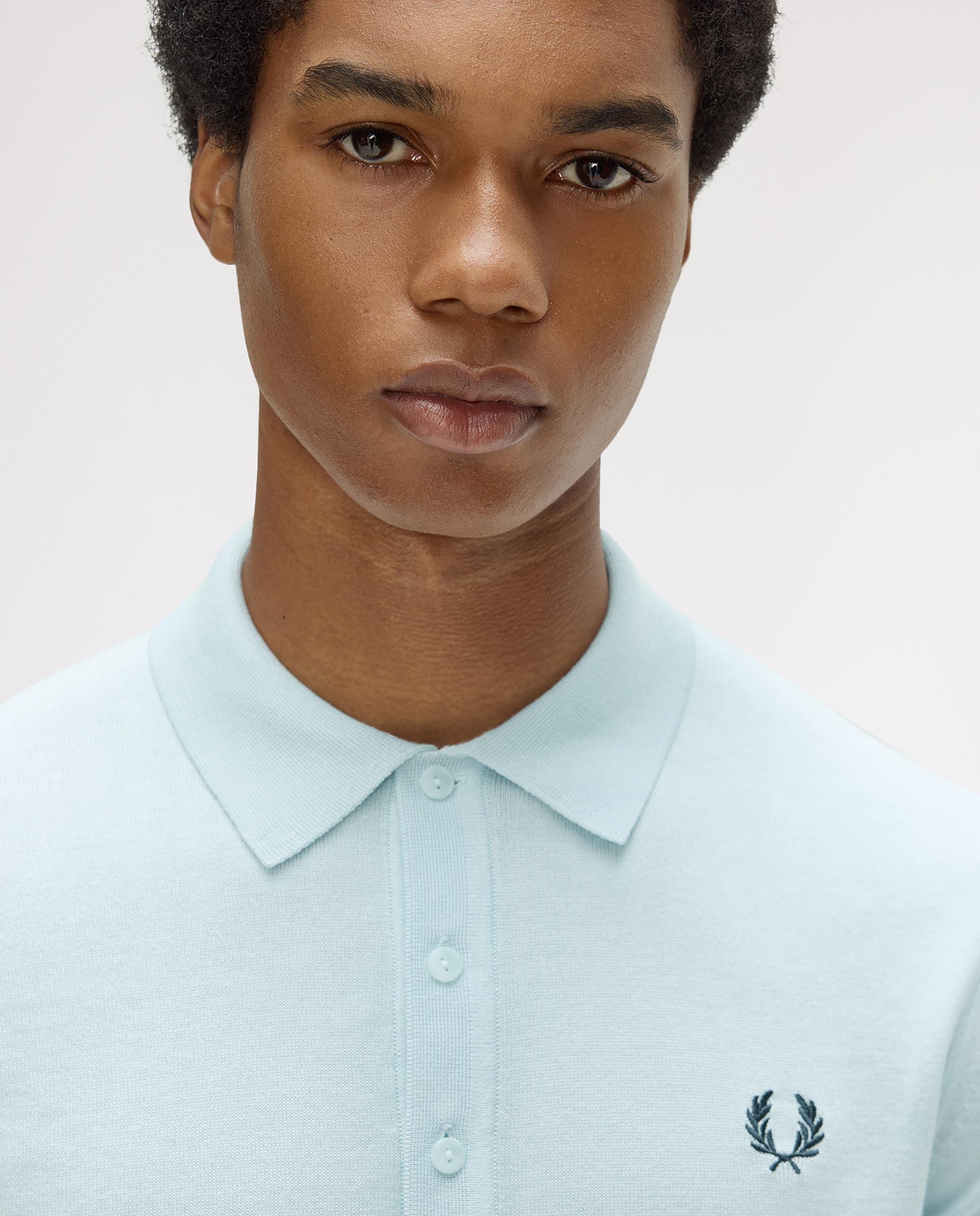 Jersey de hombre con cuello polo y manga corta - Fred Perry - Azul claro Azul claro-4