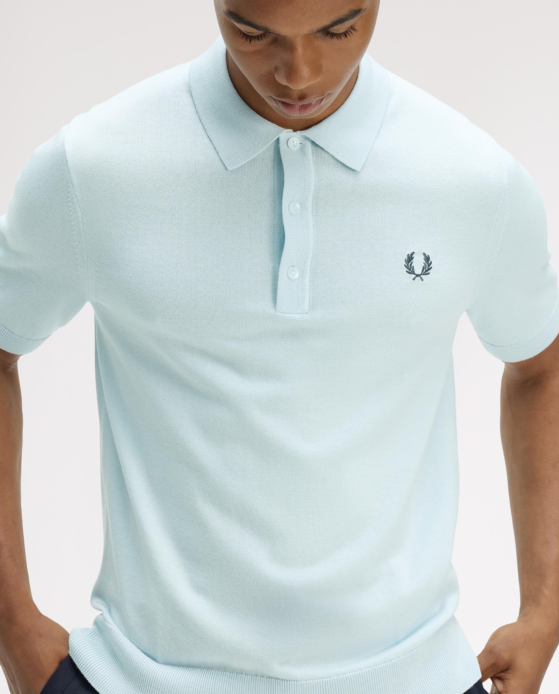 Jersey de hombre con cuello polo y manga corta - Fred Perry - Azul claro Azul claro-5