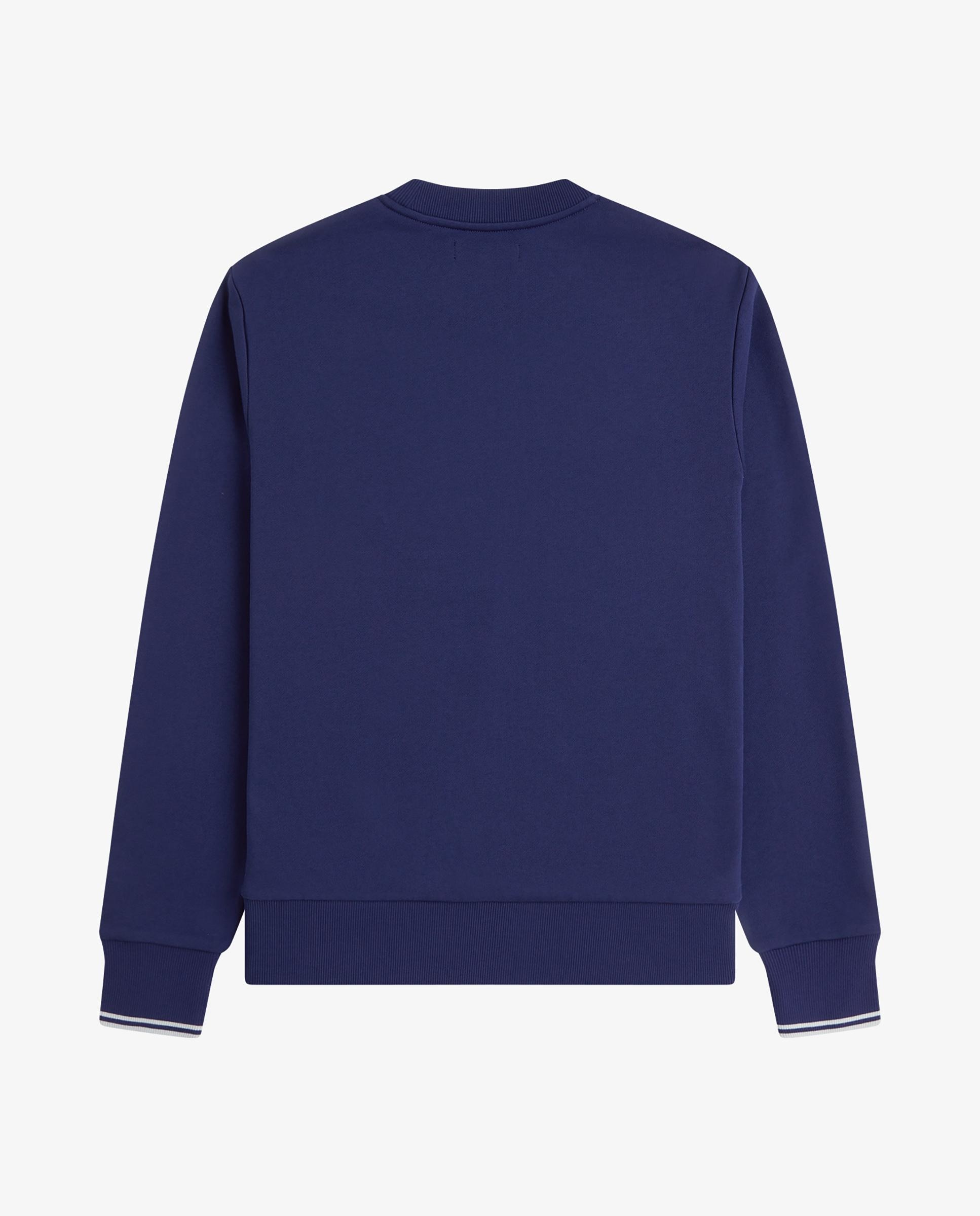 Sudadera de hombre con cuello redondo y ribete de dos franjas - Fred Perry - Azul fumé Azul fumé-8