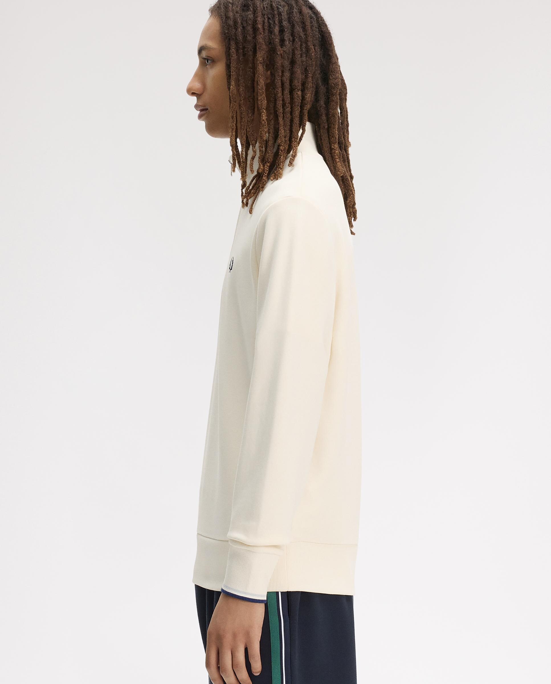 Sudadera de hombre con media cremallera y ribetes - Fred Perry - Crudo Crudo-2
