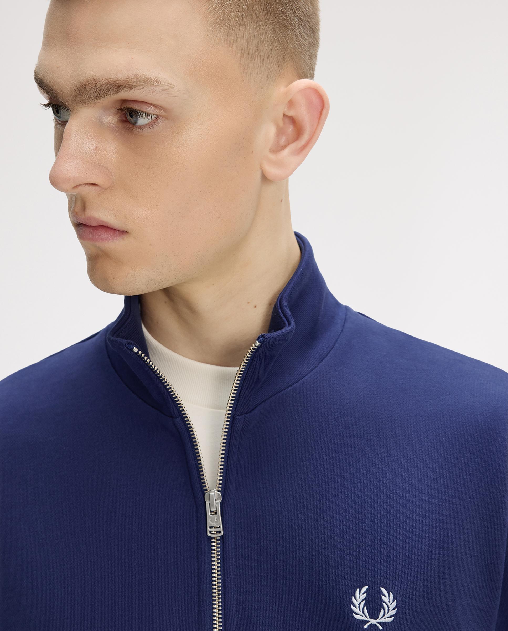 Sudadera de hombre con media cremallera y ribetes a contraste - Fred Perry - Azul fumé Azul fumé-4