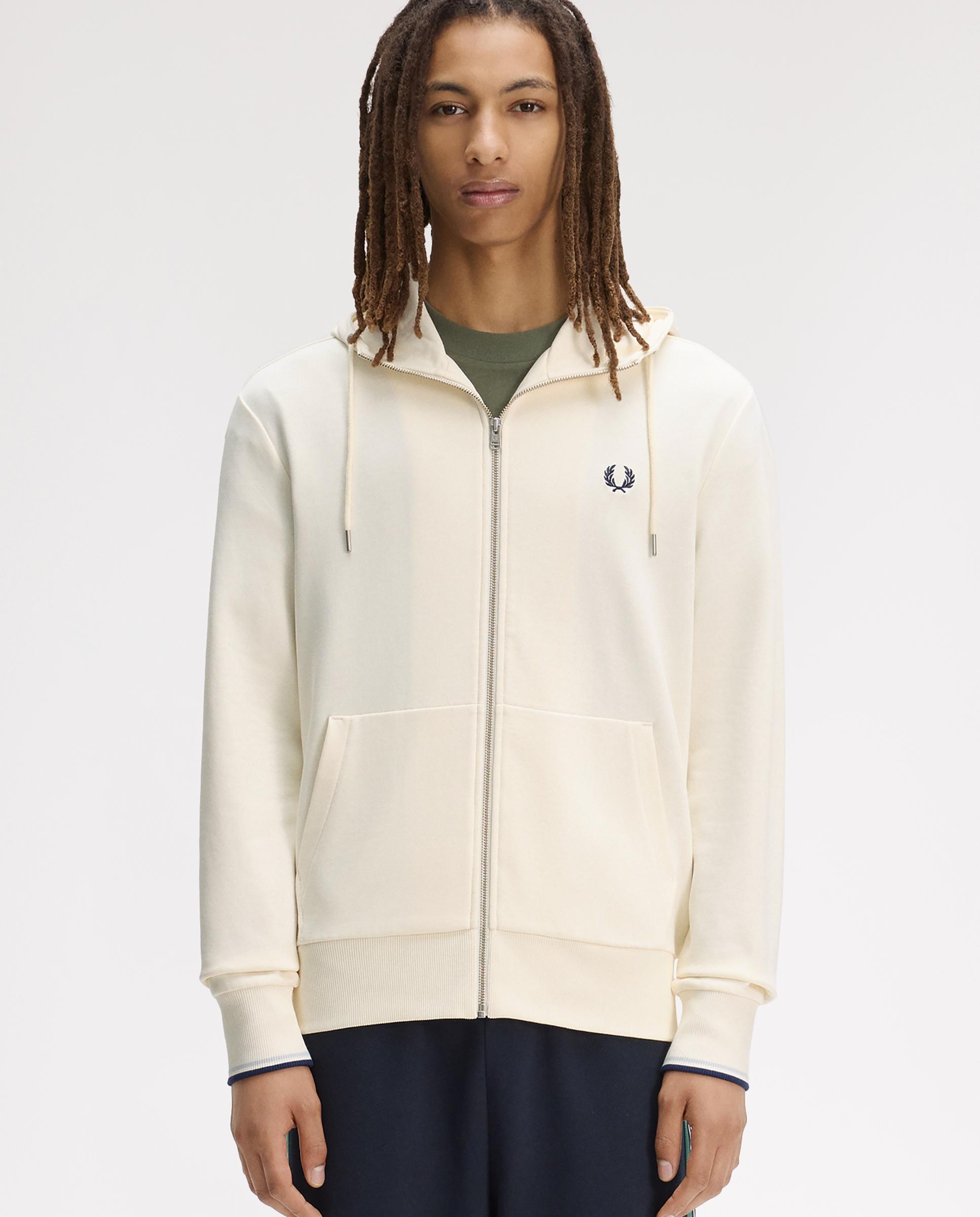 Imagen 0 de Sudadera de hombre con capucha y cremallera Crudo
