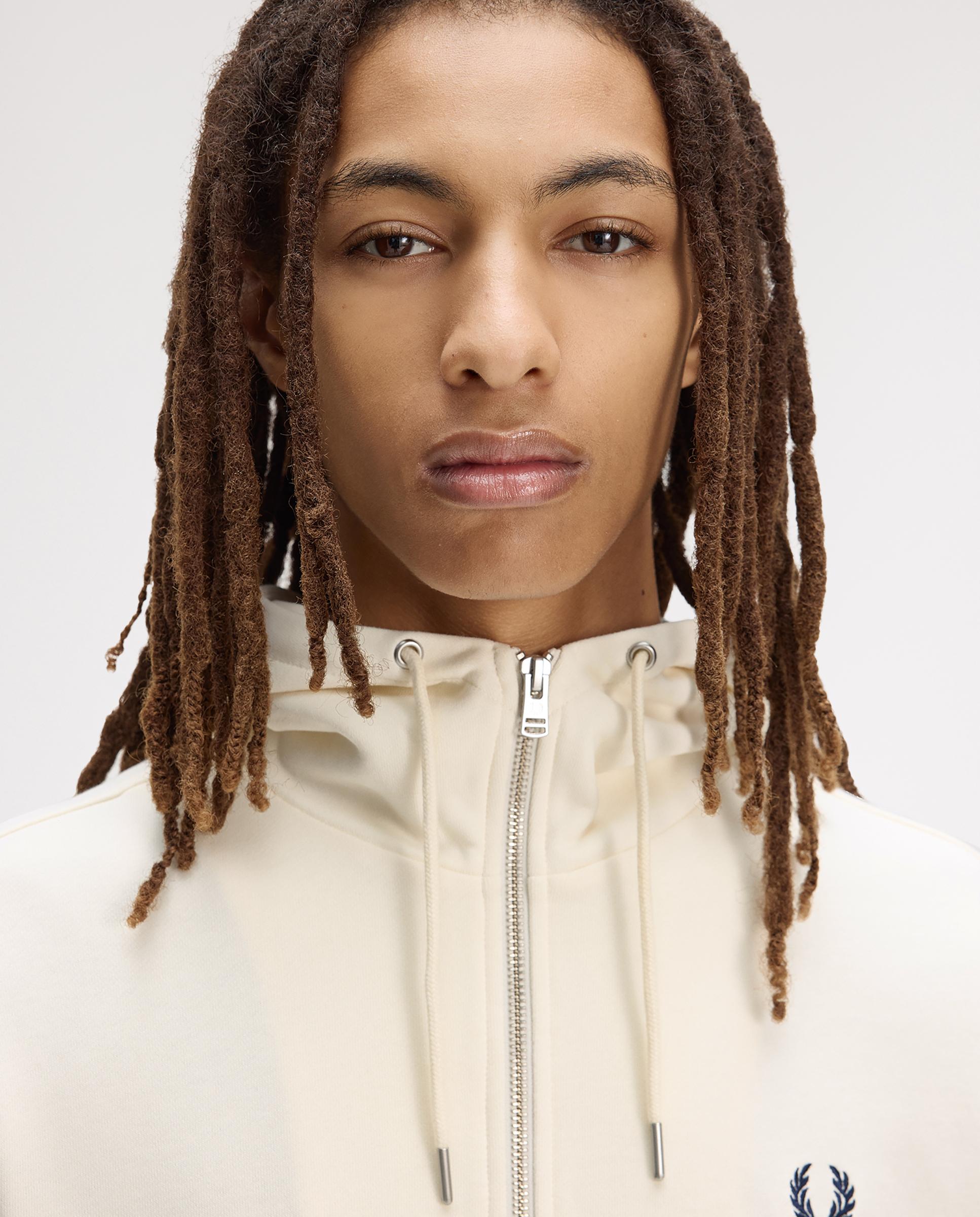 Sudadera de hombre con capucha y cremallera - Fred Perry - Crudo Crudo-4