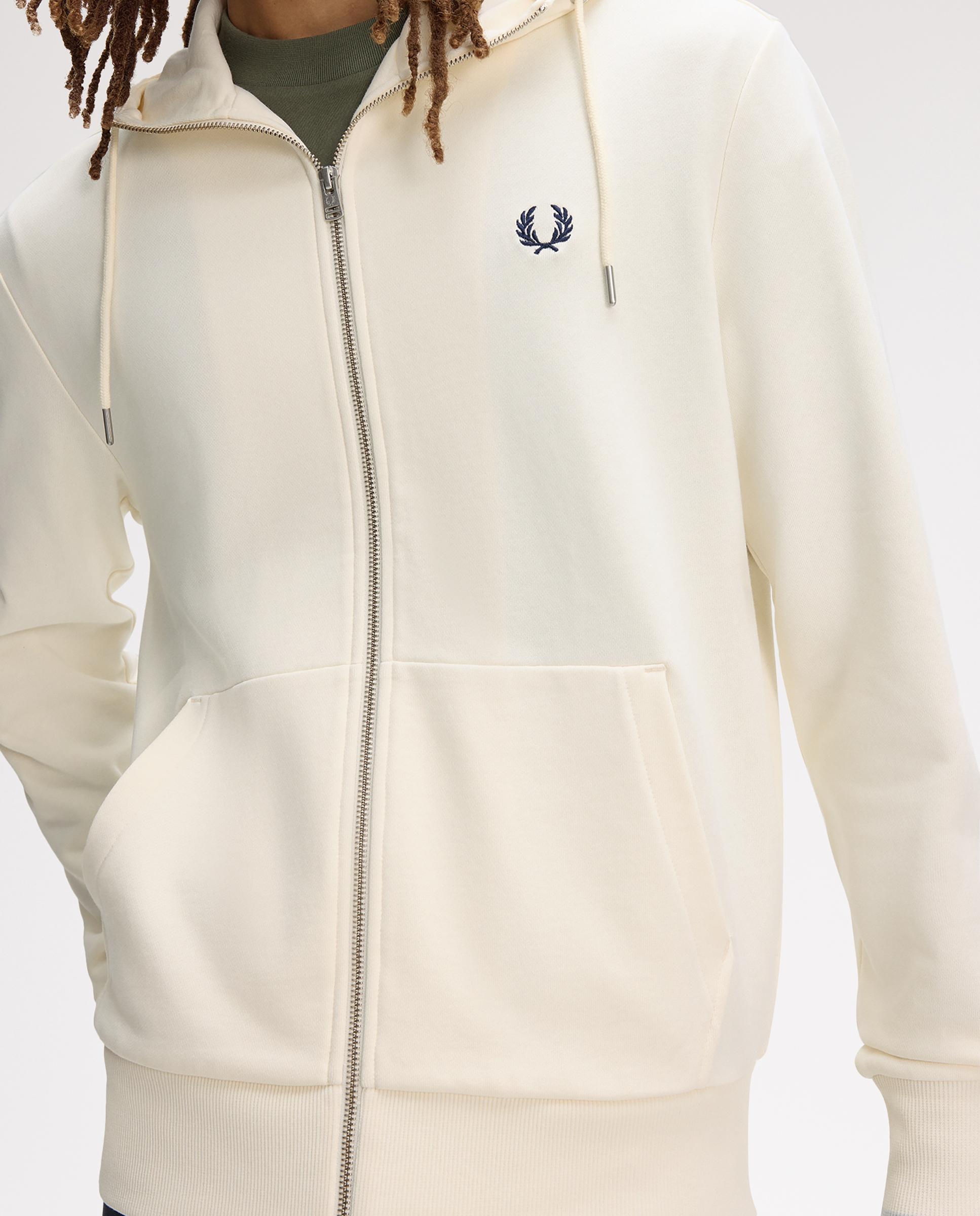 Sudadera de hombre con capucha y cremallera - Fred Perry - Crudo Crudo-5