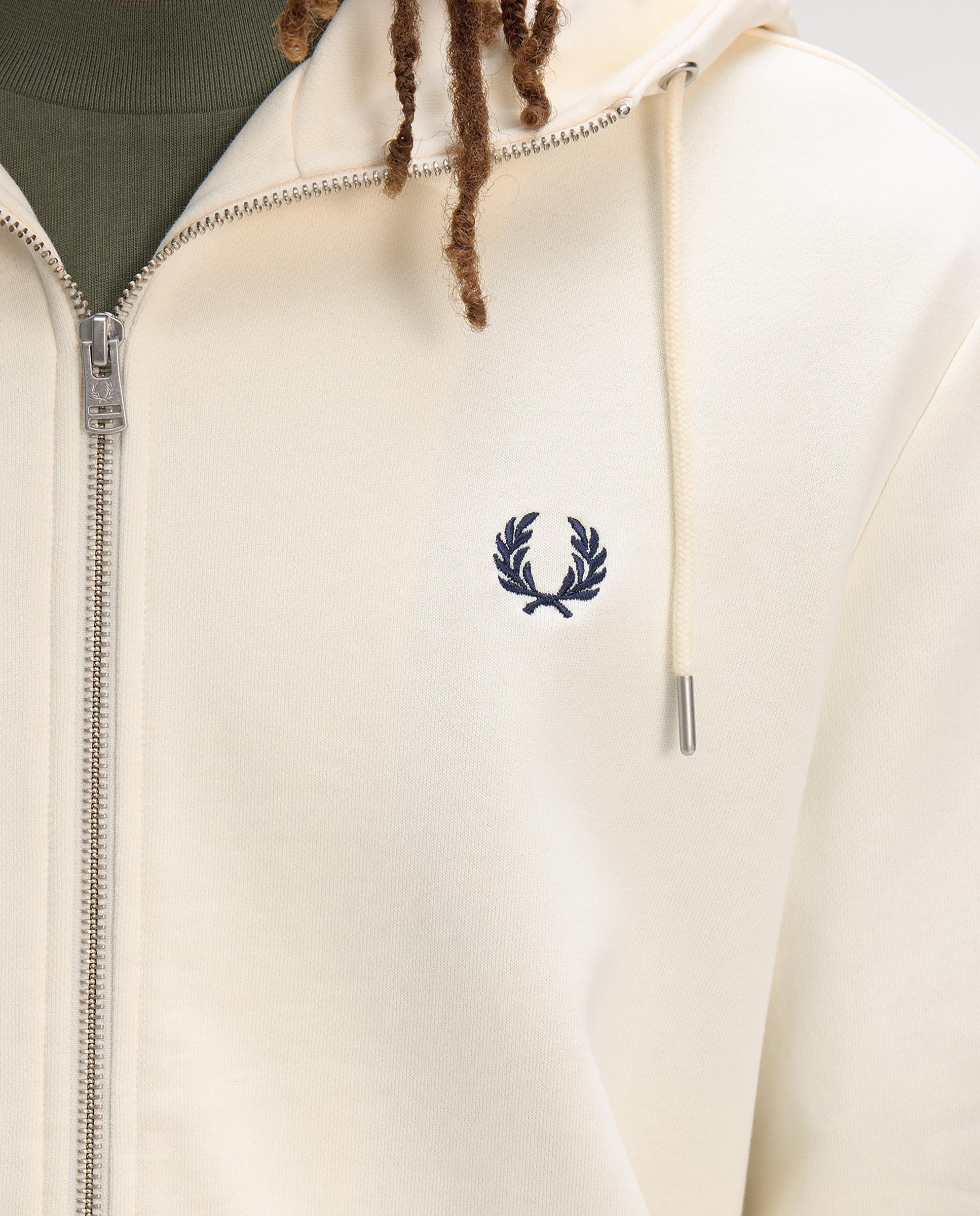 Sudadera de hombre con capucha y cremallera - Fred Perry - Crudo Crudo-6