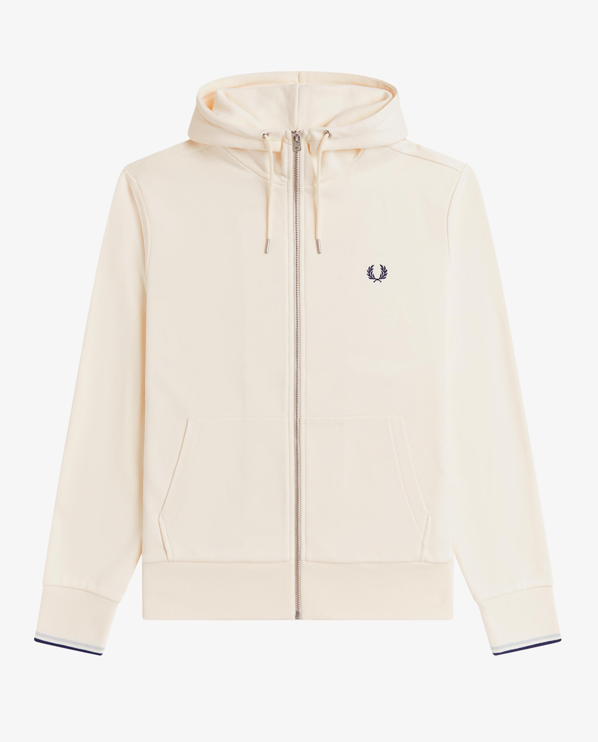 Sudadera de hombre con capucha y cremallera - Fred Perry - Crudo Crudo-9
