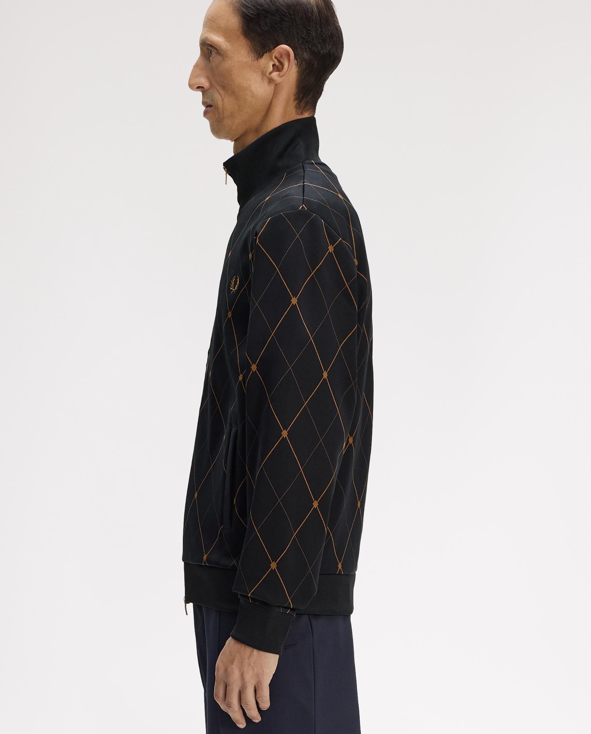 Imagen 2 de Cazadora de hombre con cuello perkins y diseño de rombos - Fred Perry - Negro Negro