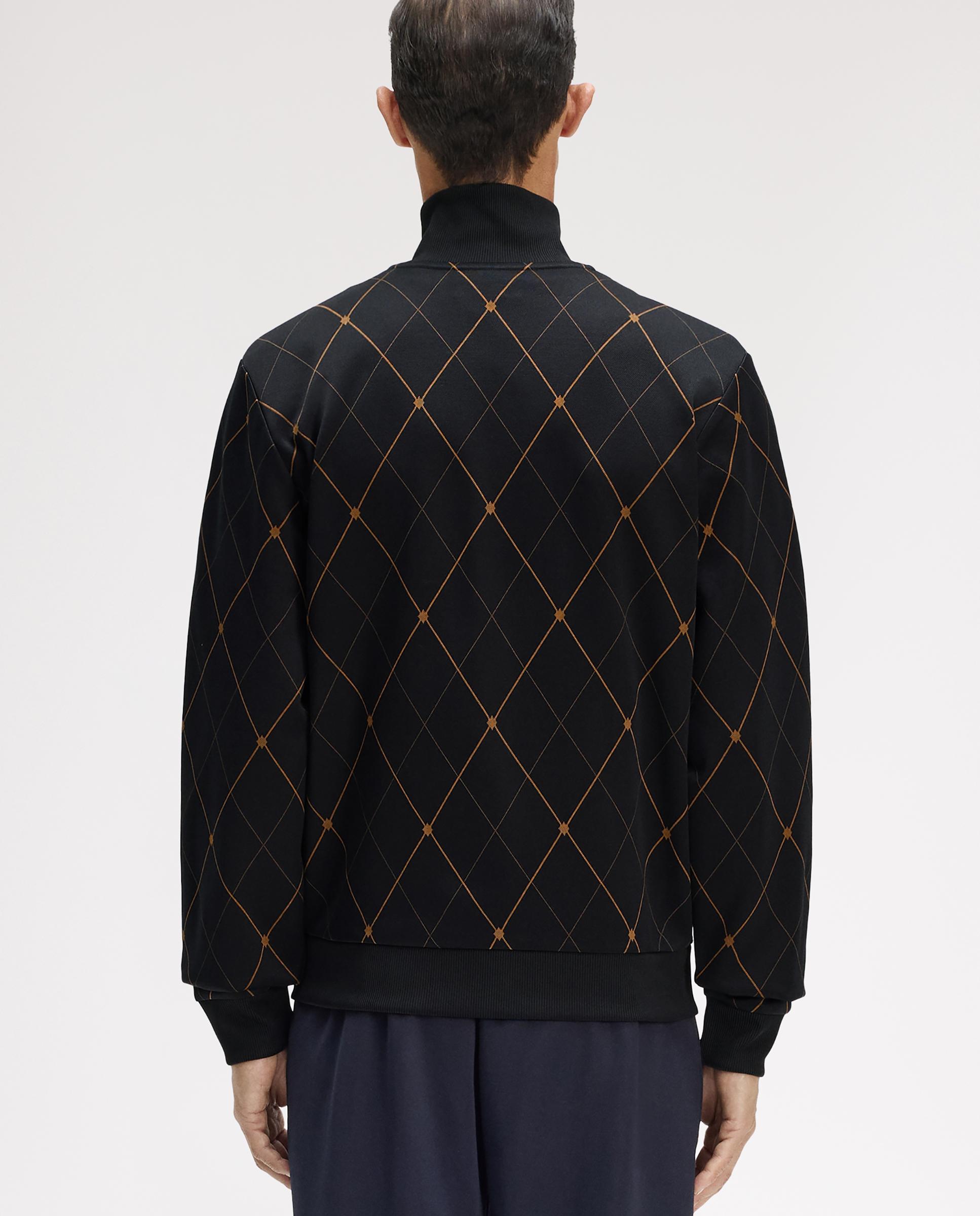 Imagen 3 de Cazadora de hombre con cuello perkins y diseño de rombos - Fred Perry - Negro Negro