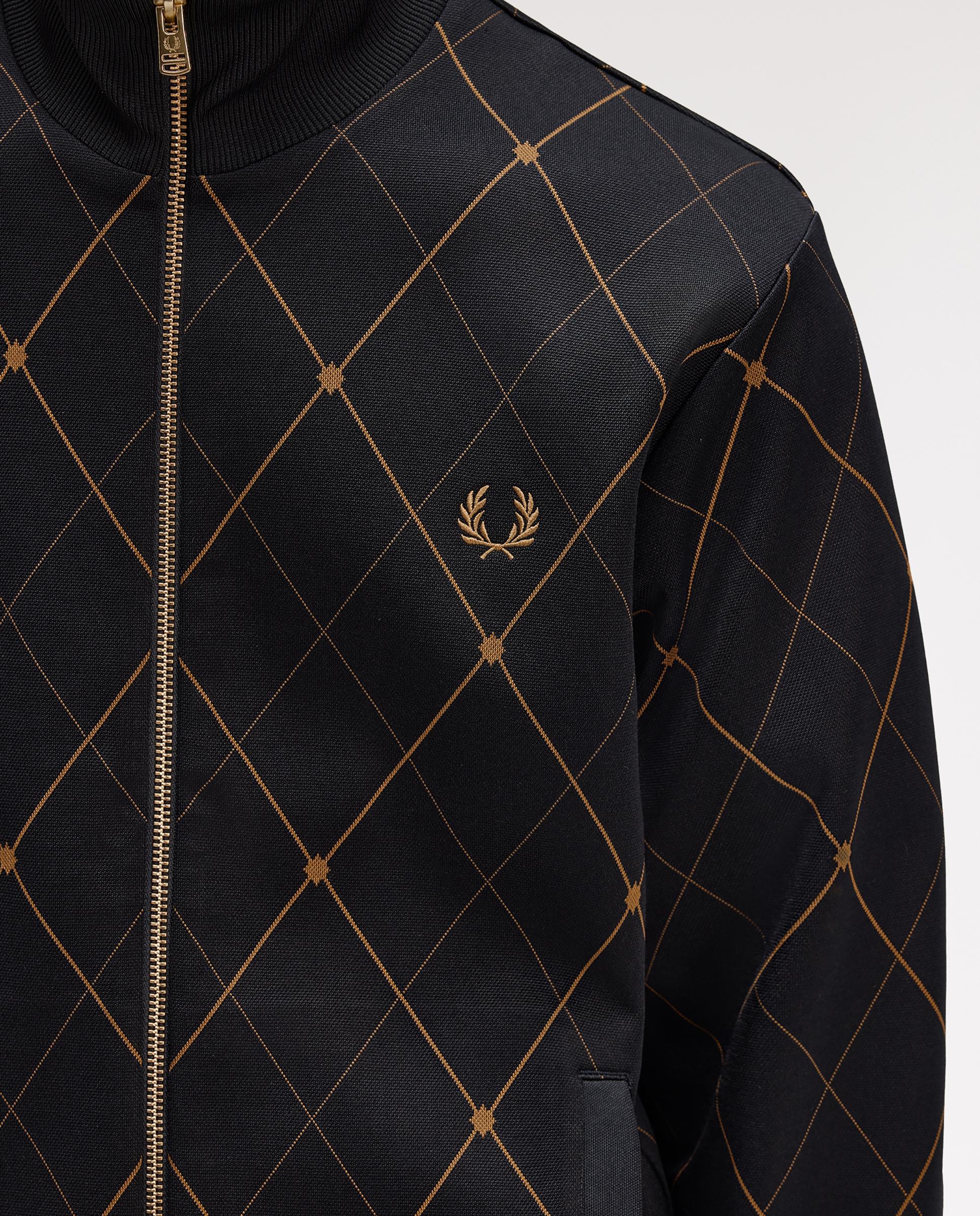 Imagen 9 de Cazadora de hombre con cuello perkins y diseño de rombos - Fred Perry - Negro Negro