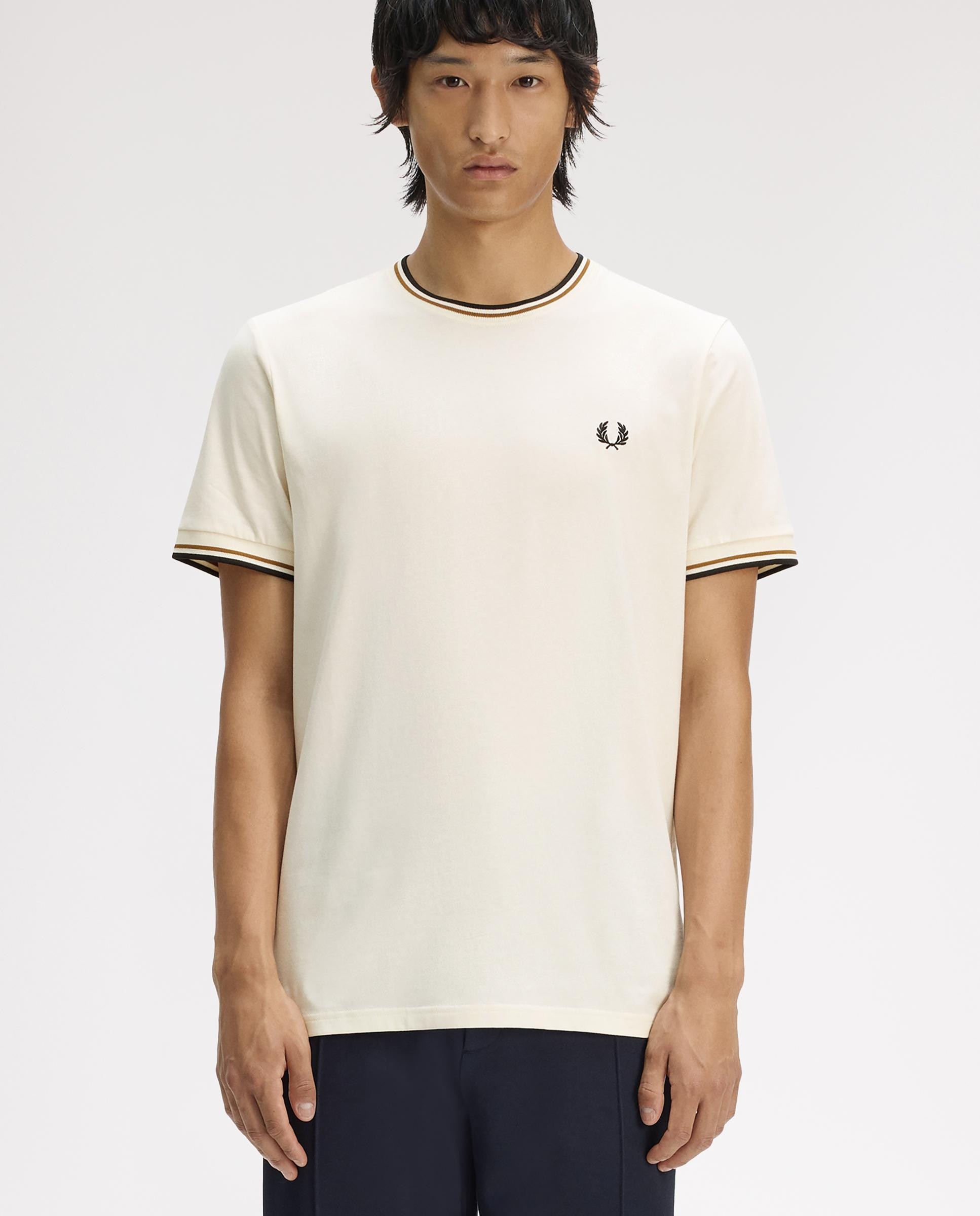Imagen 1 de Camiseta de manga corta de hombre con ribete con dos franjas - Fred Perry - Lino Lino