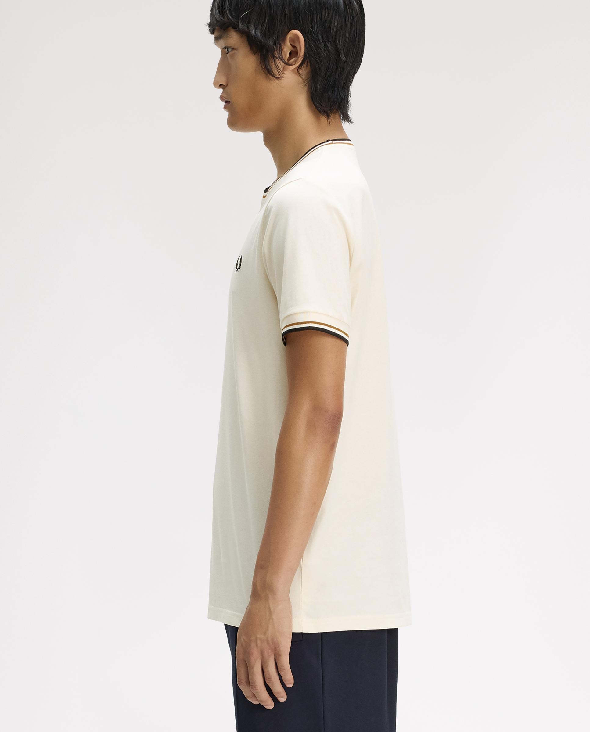 Imagen 2 de Camiseta de manga corta de hombre con ribete con dos franjas - Fred Perry - Lino Lino
