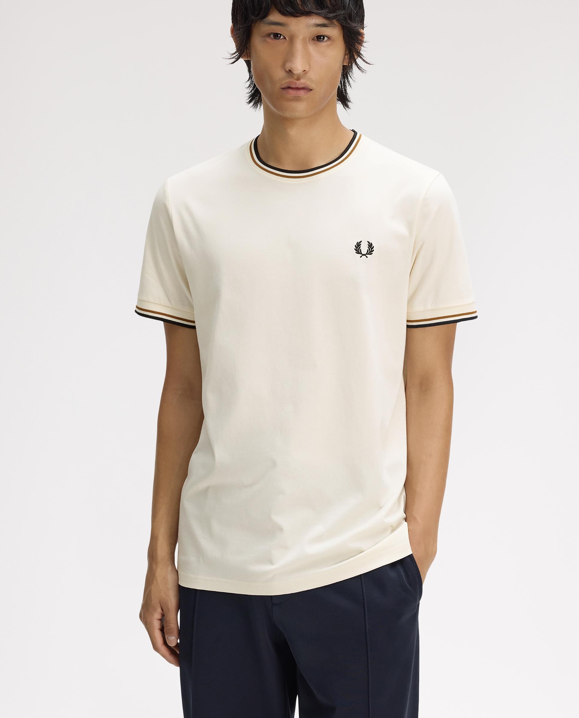 Imagen 3 de Camiseta de manga corta de hombre con ribete con dos franjas - Fred Perry - Lino Lino