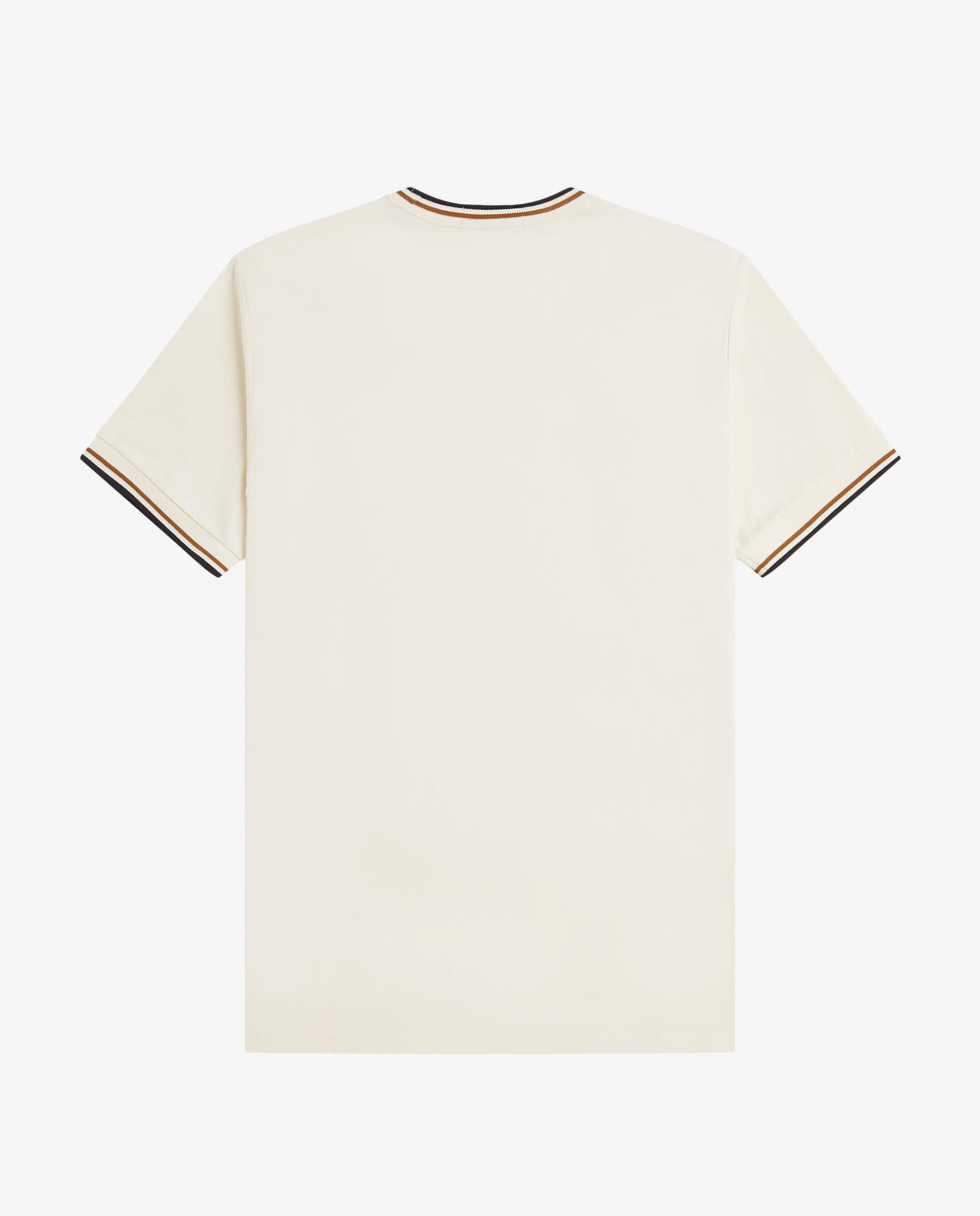 Fred Perry - Camiseta de manga corta de hombre con ribete con dos franjas.