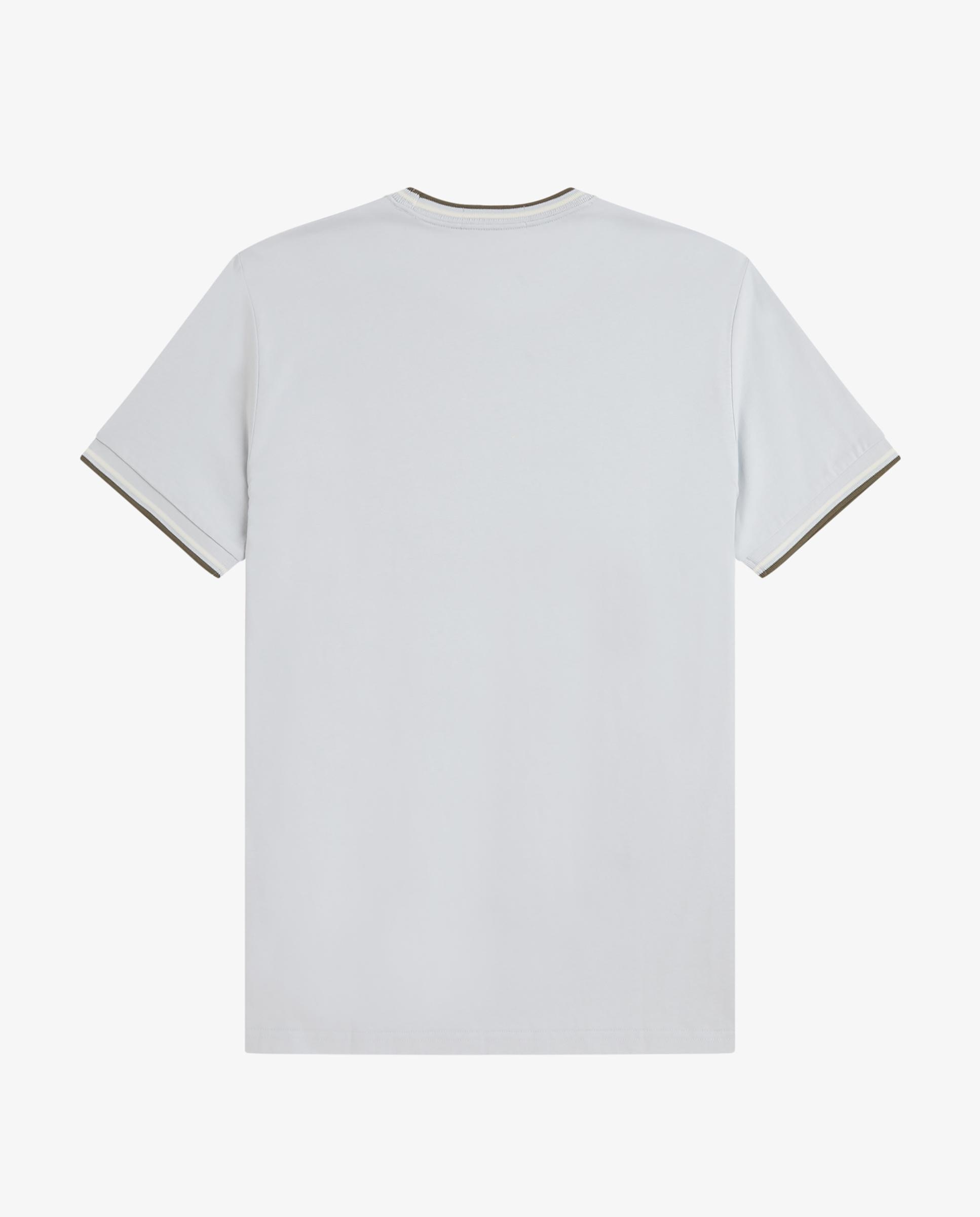 Imagen 6 de Camiseta de manga corta de hombre con ribete con dos franjas - Fred Perry - Azul grisáceo Azul grisáceo