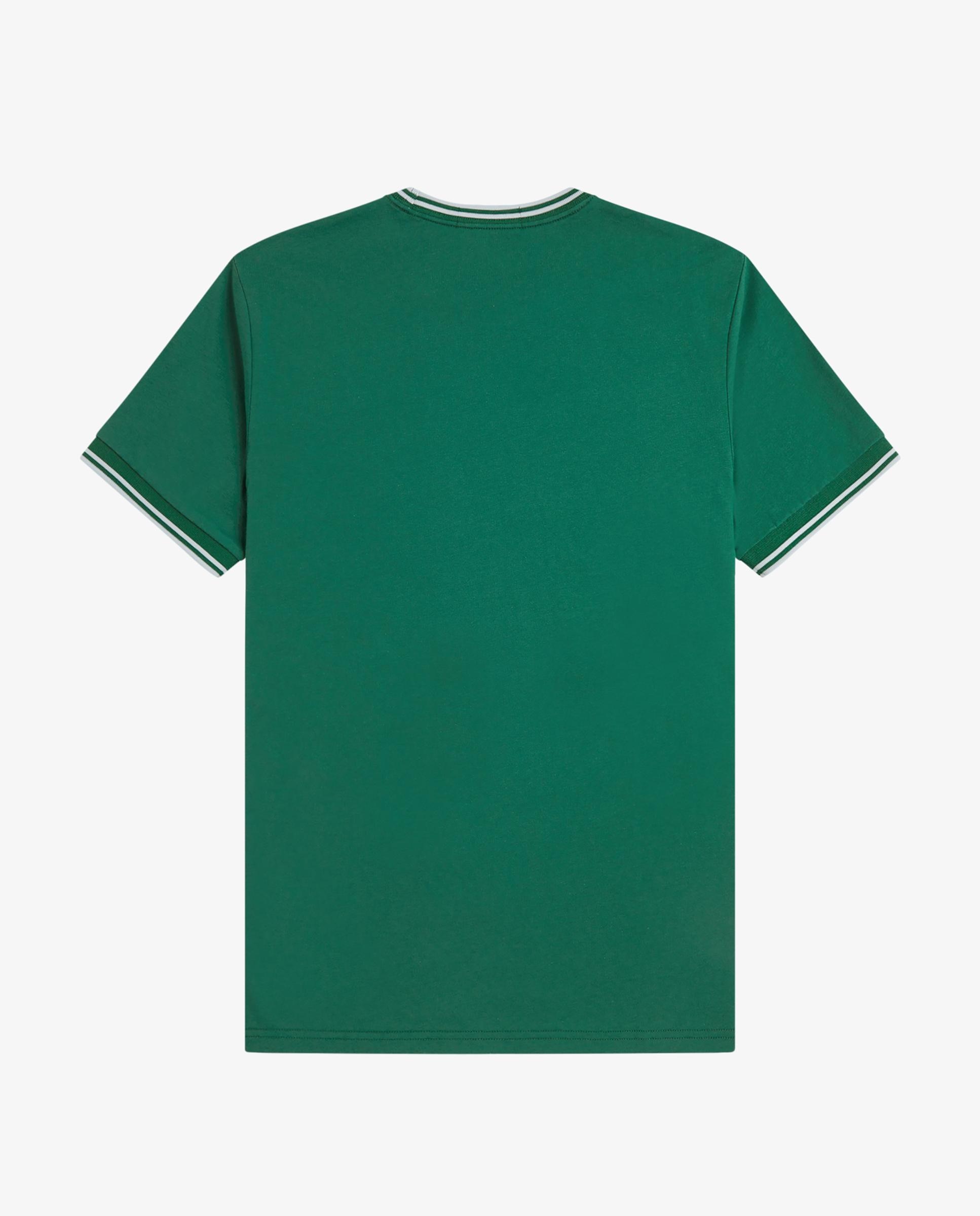 Imagen 2 de Camiseta de manga corta de hombre con ribete con dos franjas - Fred Perry - Hierba Hierba