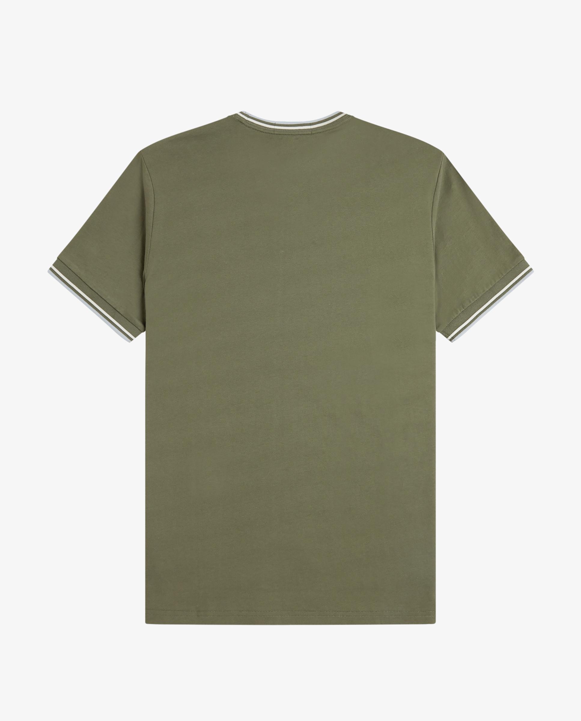 Fred Perry - Camiseta de manga corta de hombre con ribete con dos franjas.