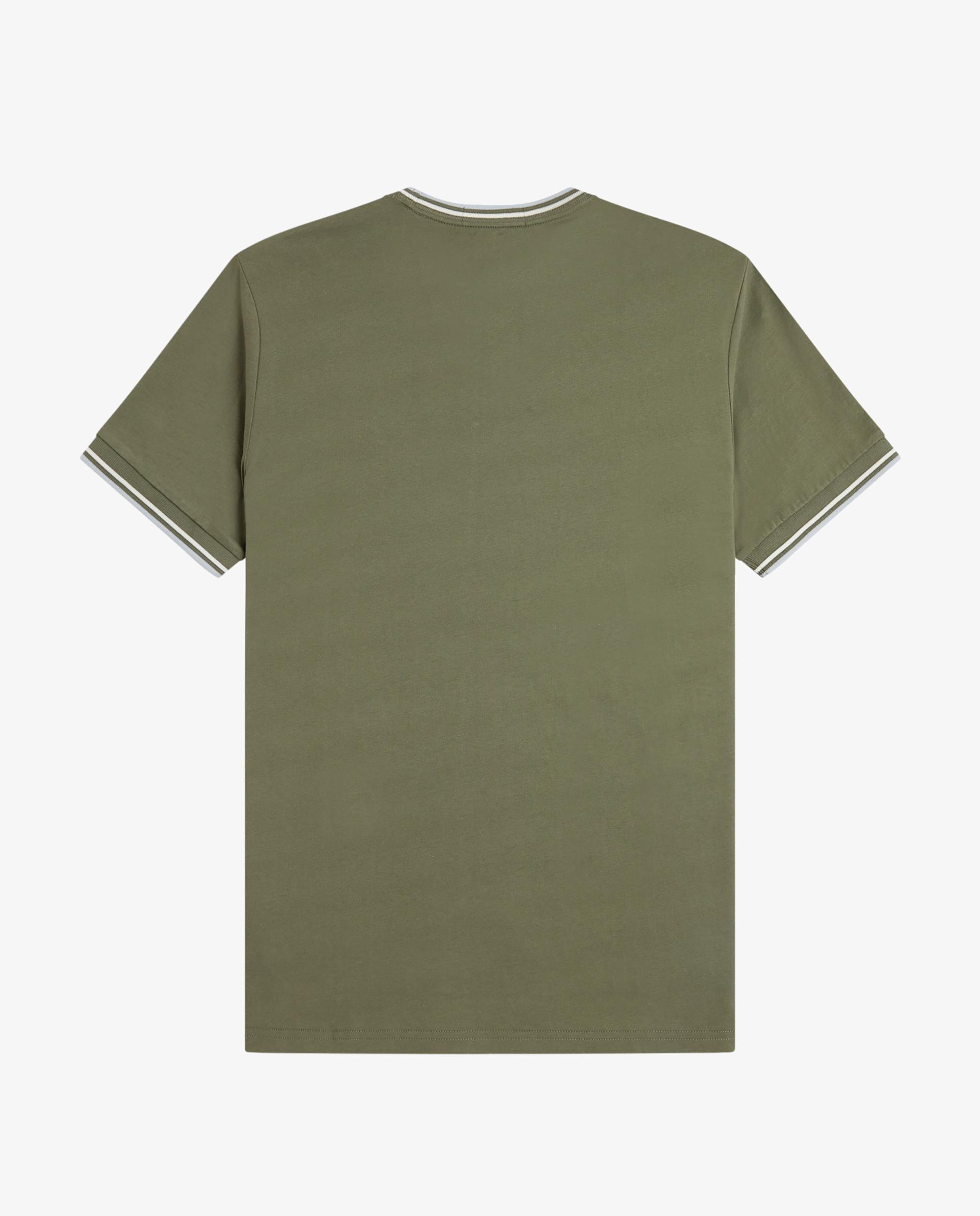 Fred Perry - Camiseta de manga corta de hombre con ribete con dos franjas.