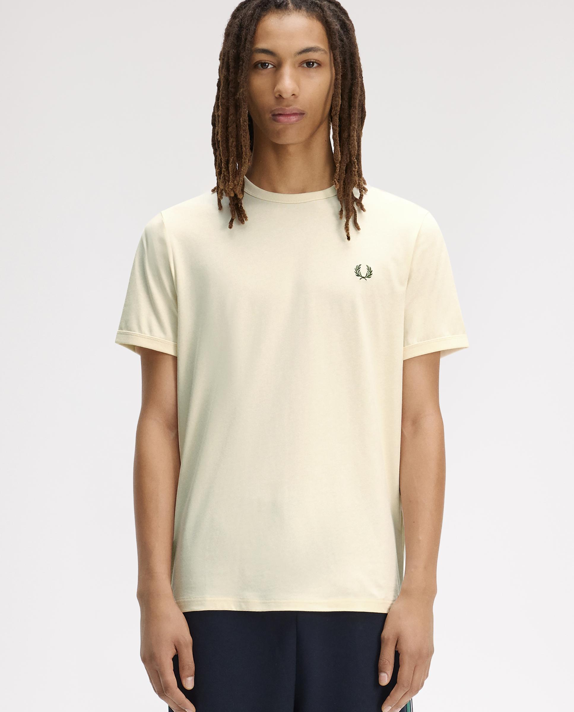 Imagen 1 de Camiseta de hombre ringer manga corta con cuello redondo - Fred Perry - Crudo Crudo