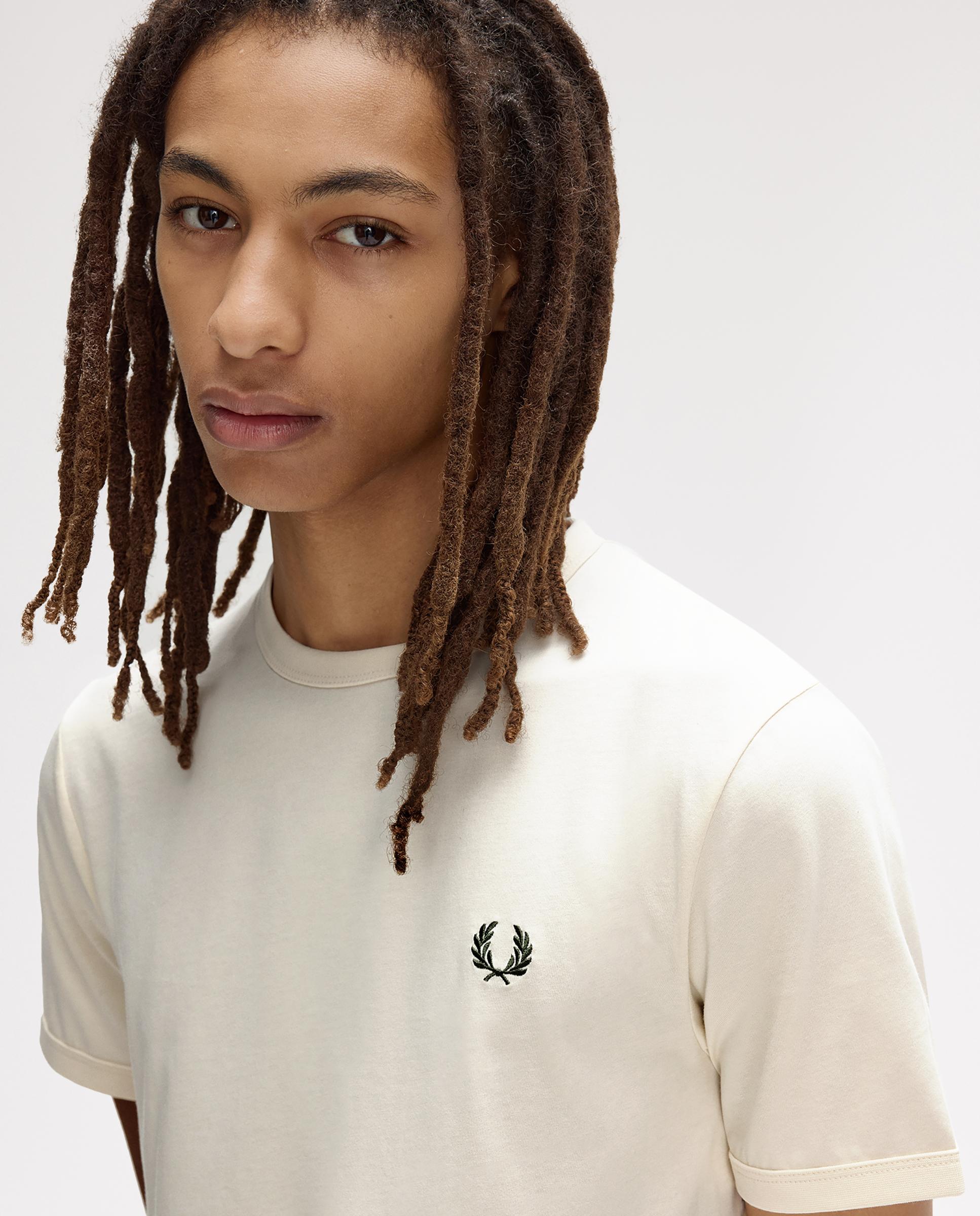 Imagen 4 de Camiseta de hombre ringer manga corta con cuello redondo - Fred Perry - Crudo Crudo