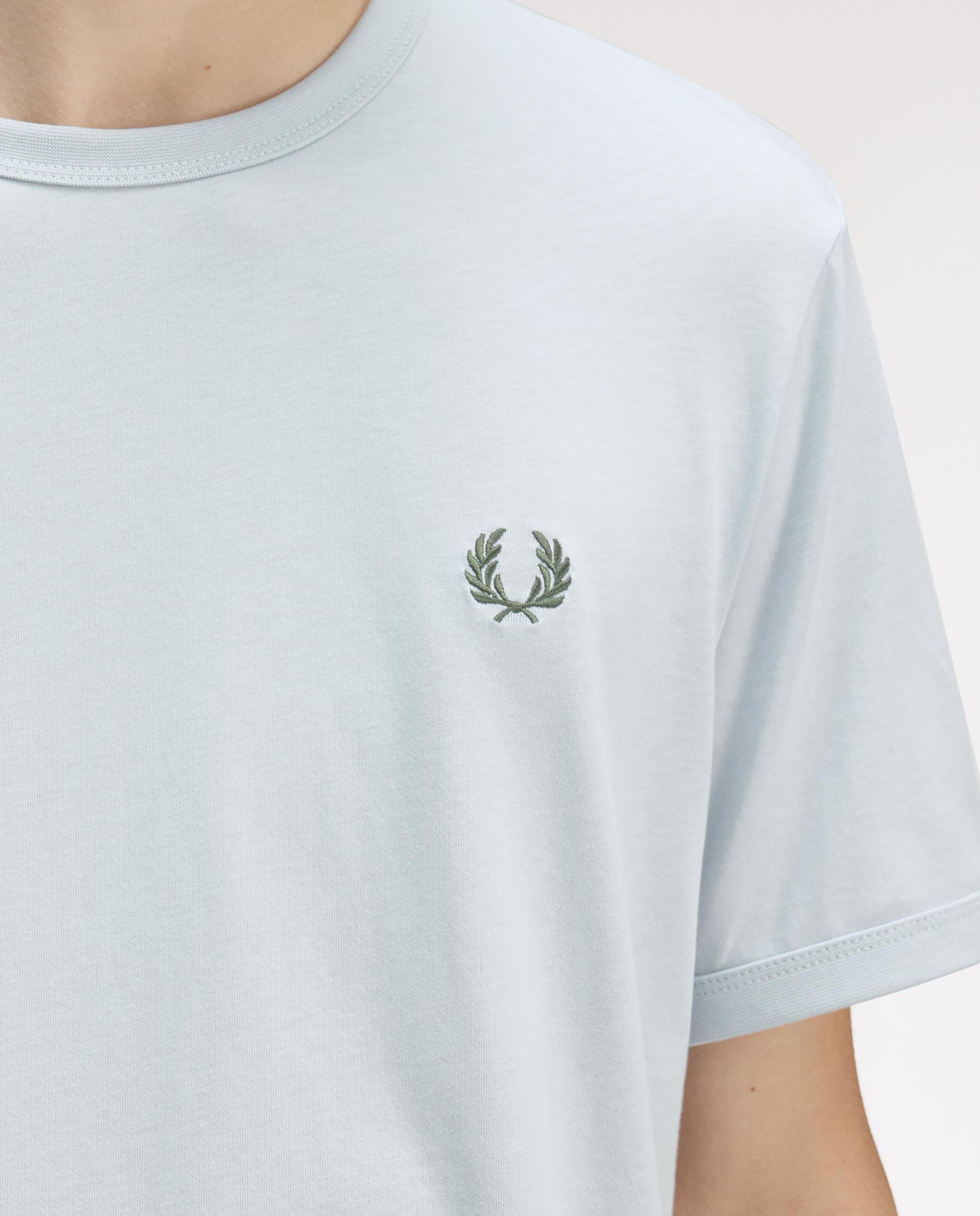 Camiseta de hombre ringer manga corta con cuello redondo - Fred Perry - Azul grisáceo Azul claro-5