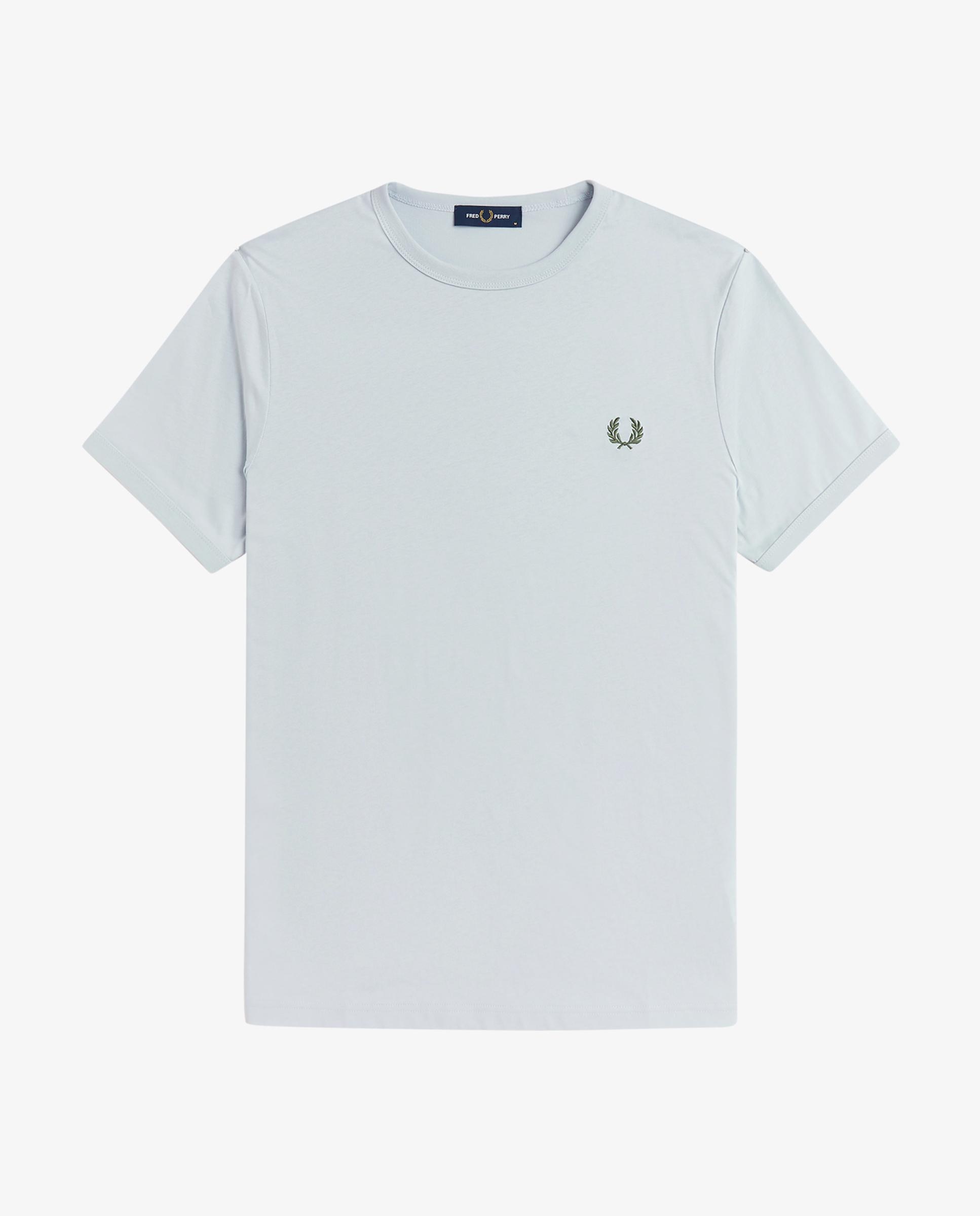 Camiseta de hombre ringer manga corta con cuello redondo - Fred Perry - Azul grisáceo Azul claro-7