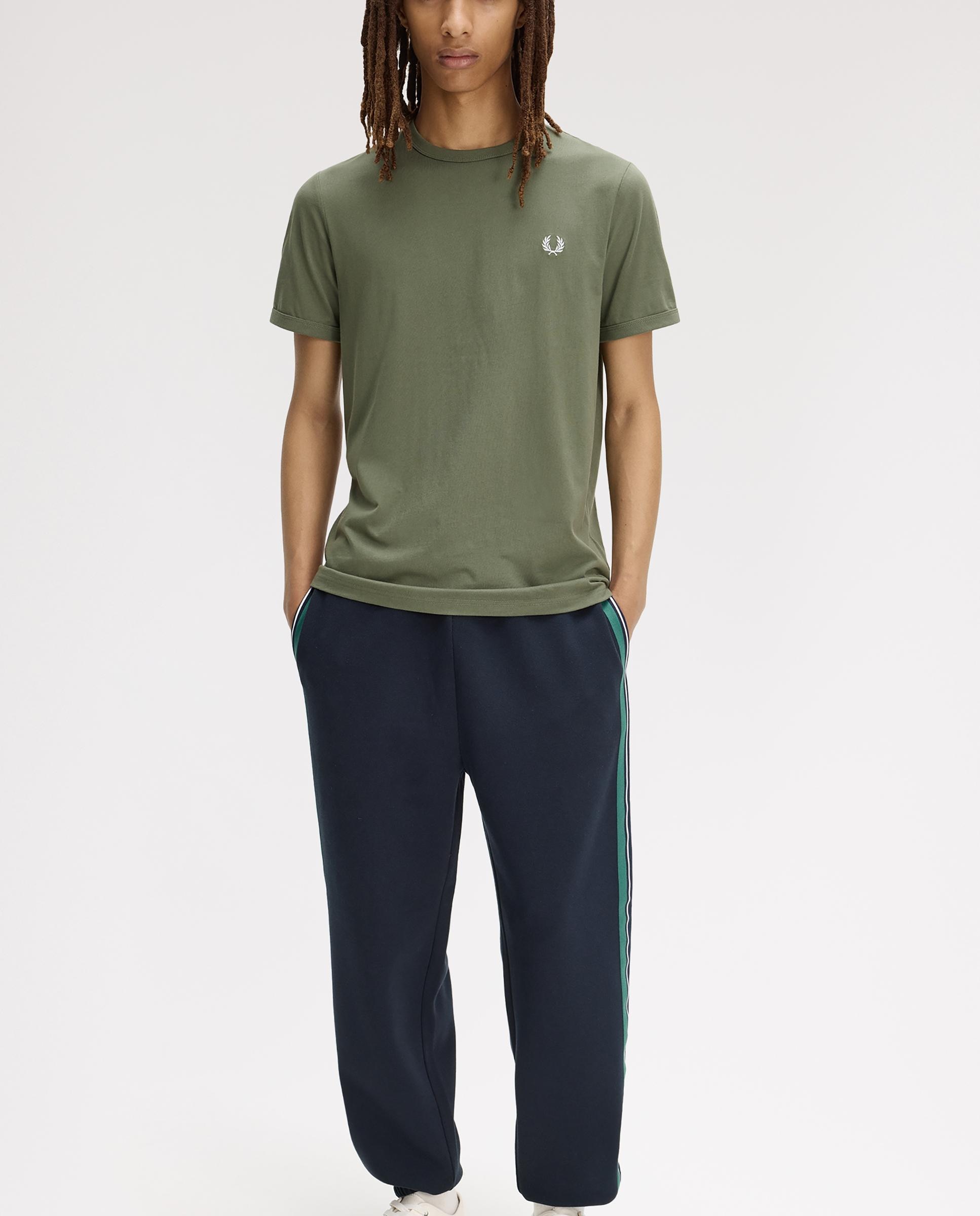 Imagen 3 de Camiseta de hombre ringer manga corta con cuello redondo - Fred Perry - Verde militar Verde militar