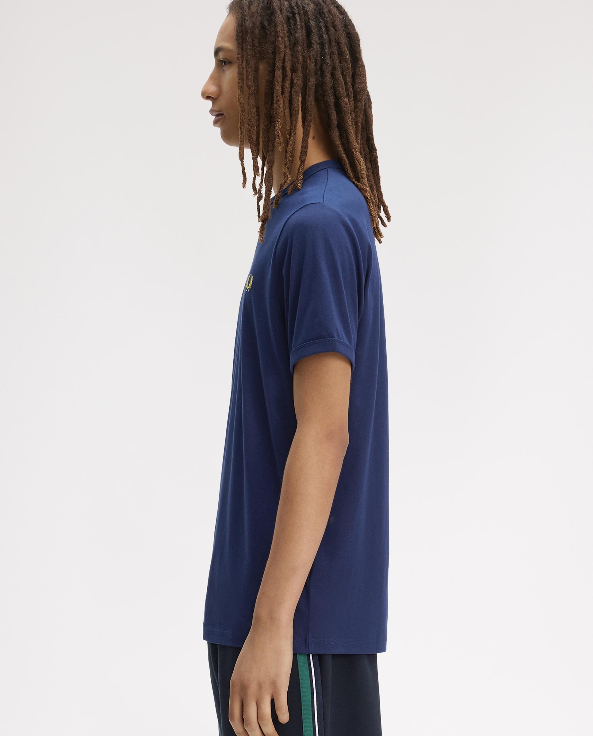 Camiseta de hombre ringer manga corta con cuello redondo - Fred Perry - Azul fumé Azul fumé-2