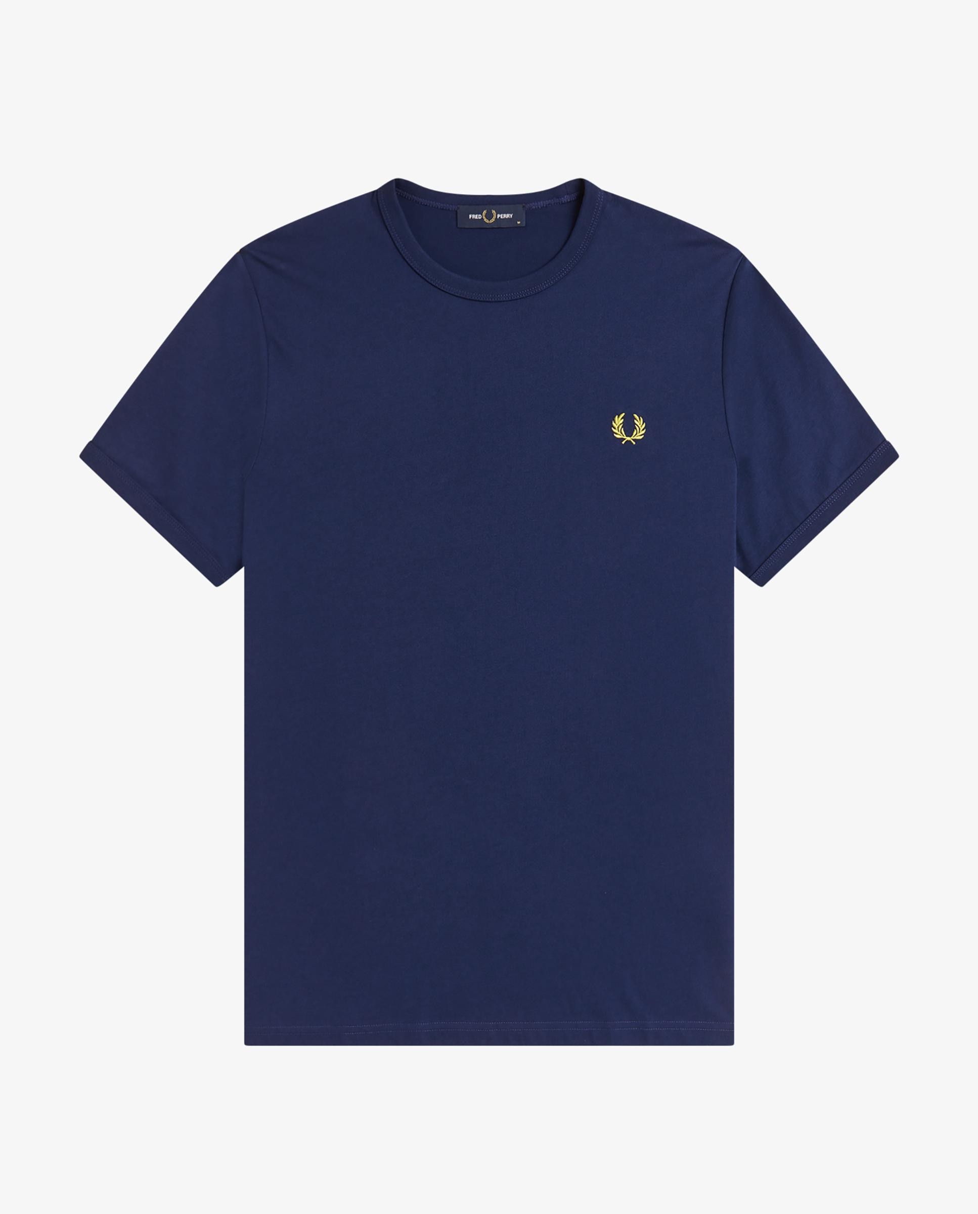Camiseta de hombre ringer manga corta con cuello redondo - Fred Perry - Azul fumé Azul fumé-6