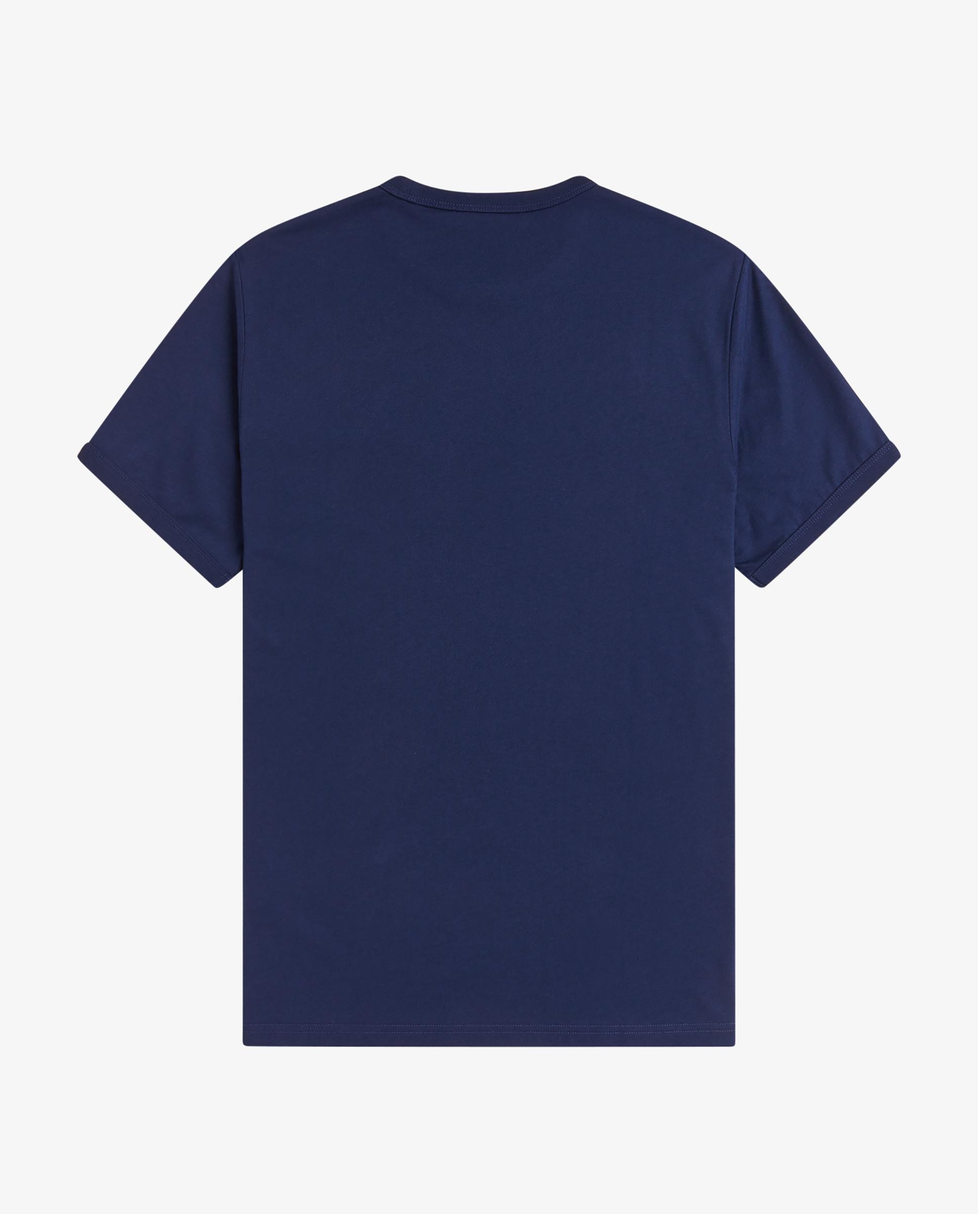 Camiseta de hombre ringer manga corta con cuello redondo - Fred Perry - Azul fumé Azul fumé-5