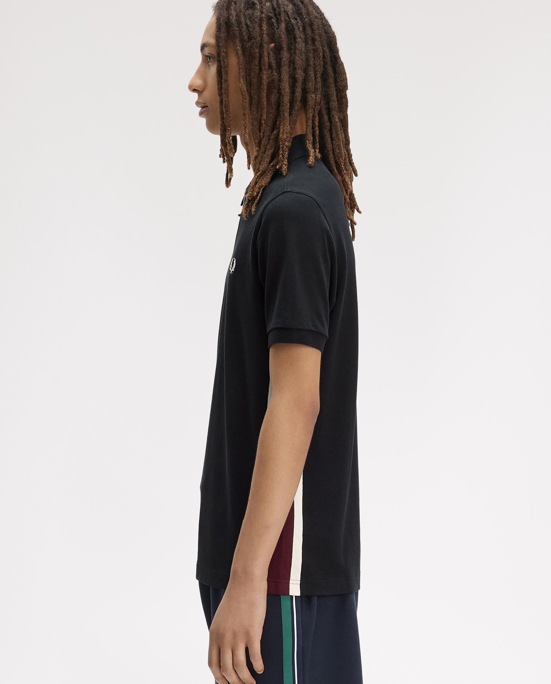 Polo de hombre manga corta con media cremallera - Fred Perry - Negro Negro-2