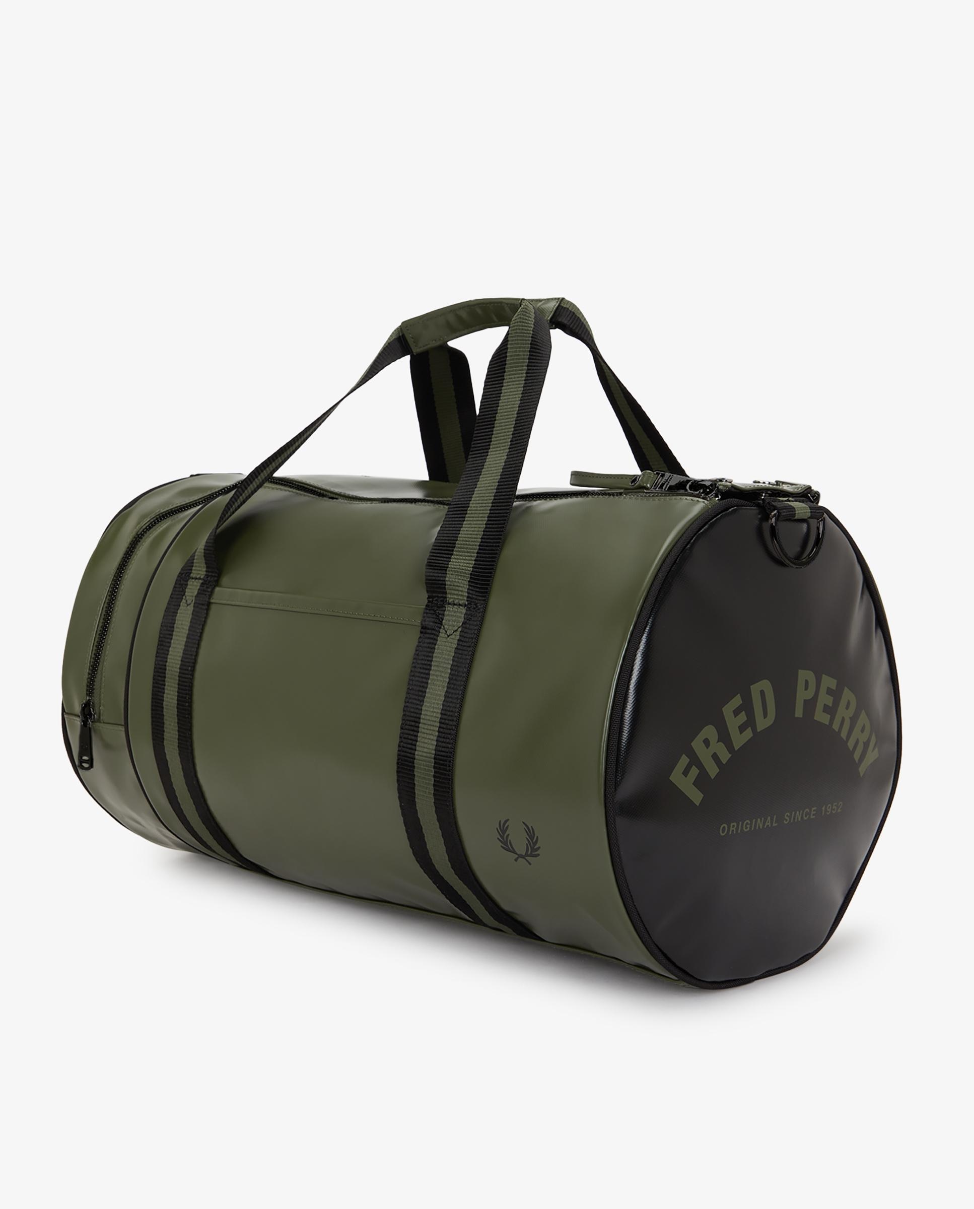Bandolera de hombre clásica tipo barril con contrastes - Fred Perry - Verde militar Verde militar-6