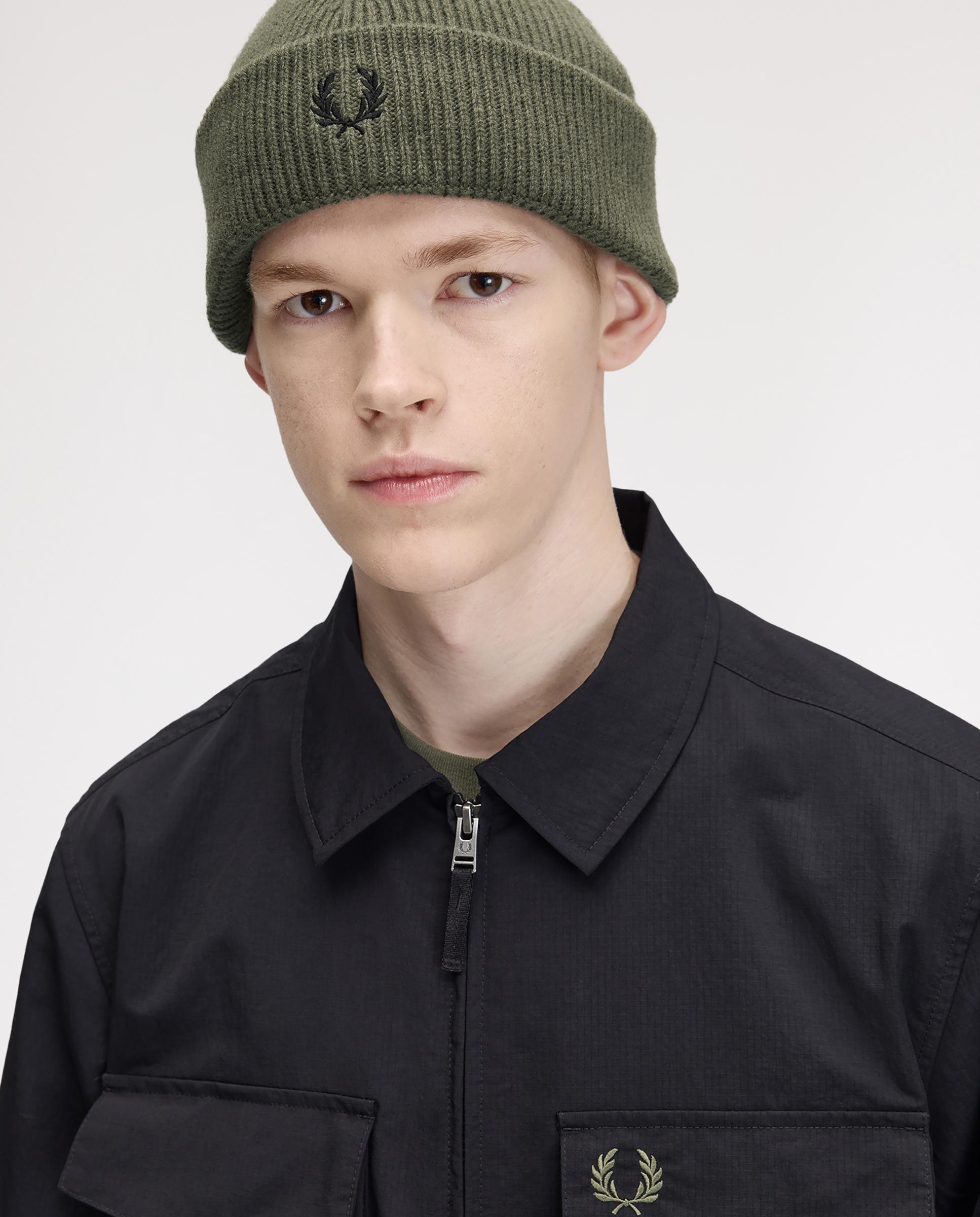 Imagen 2 de Gorro de hombre de lana liso - Fred Perry - Verde militar Verde militar