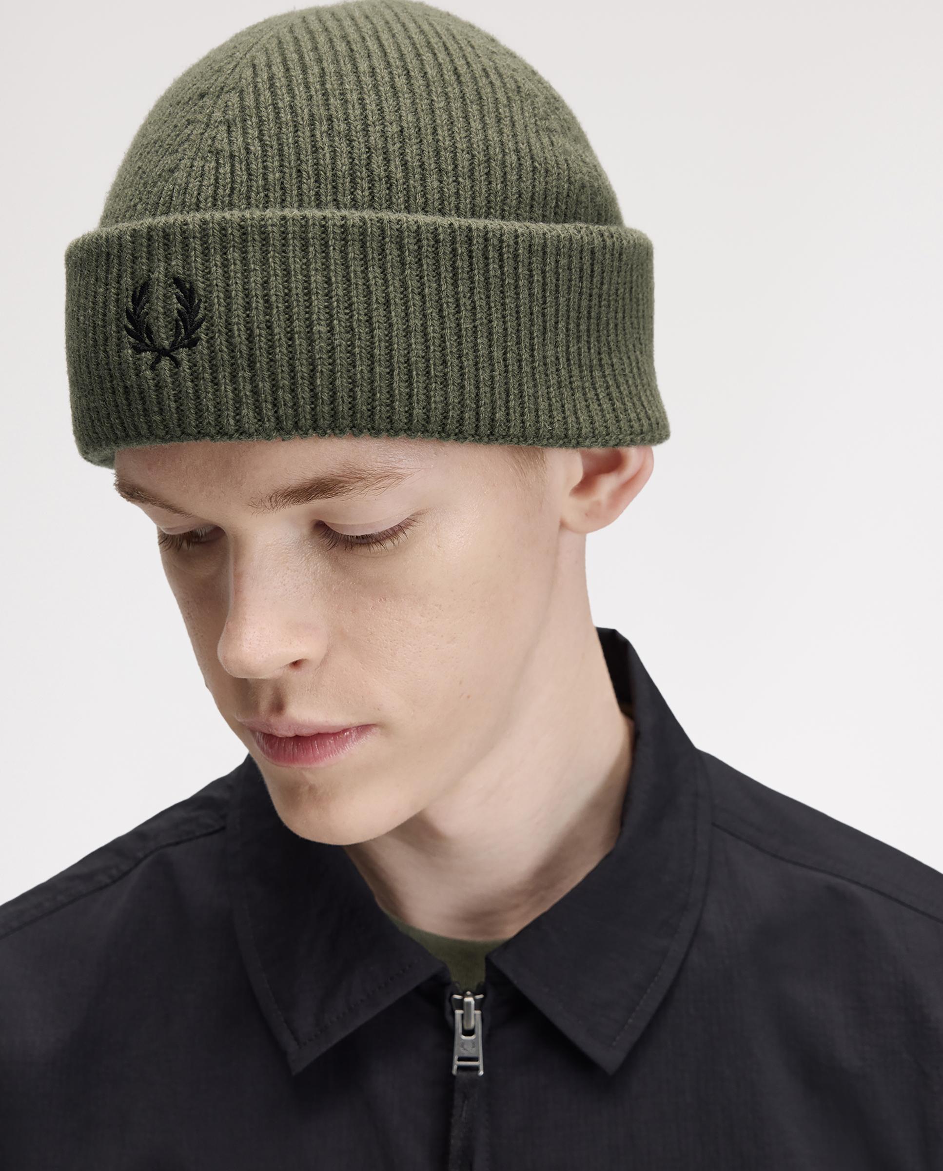 Imagen 3 de Gorro de hombre de lana liso - Fred Perry - Verde militar Verde militar