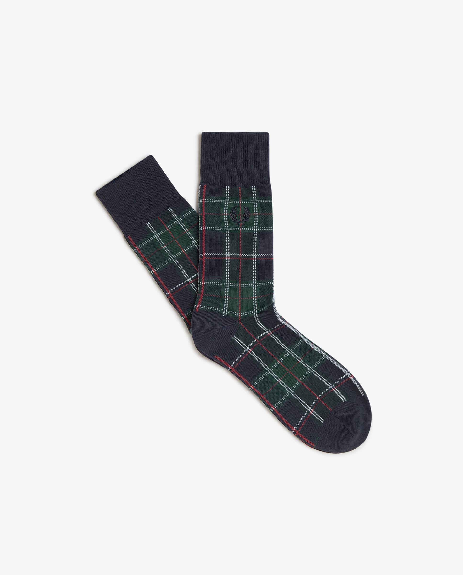 Imagen 3 de Calcetines altos de hombre en tartán - Fred Perry - Verde oscuro Verde oscuro