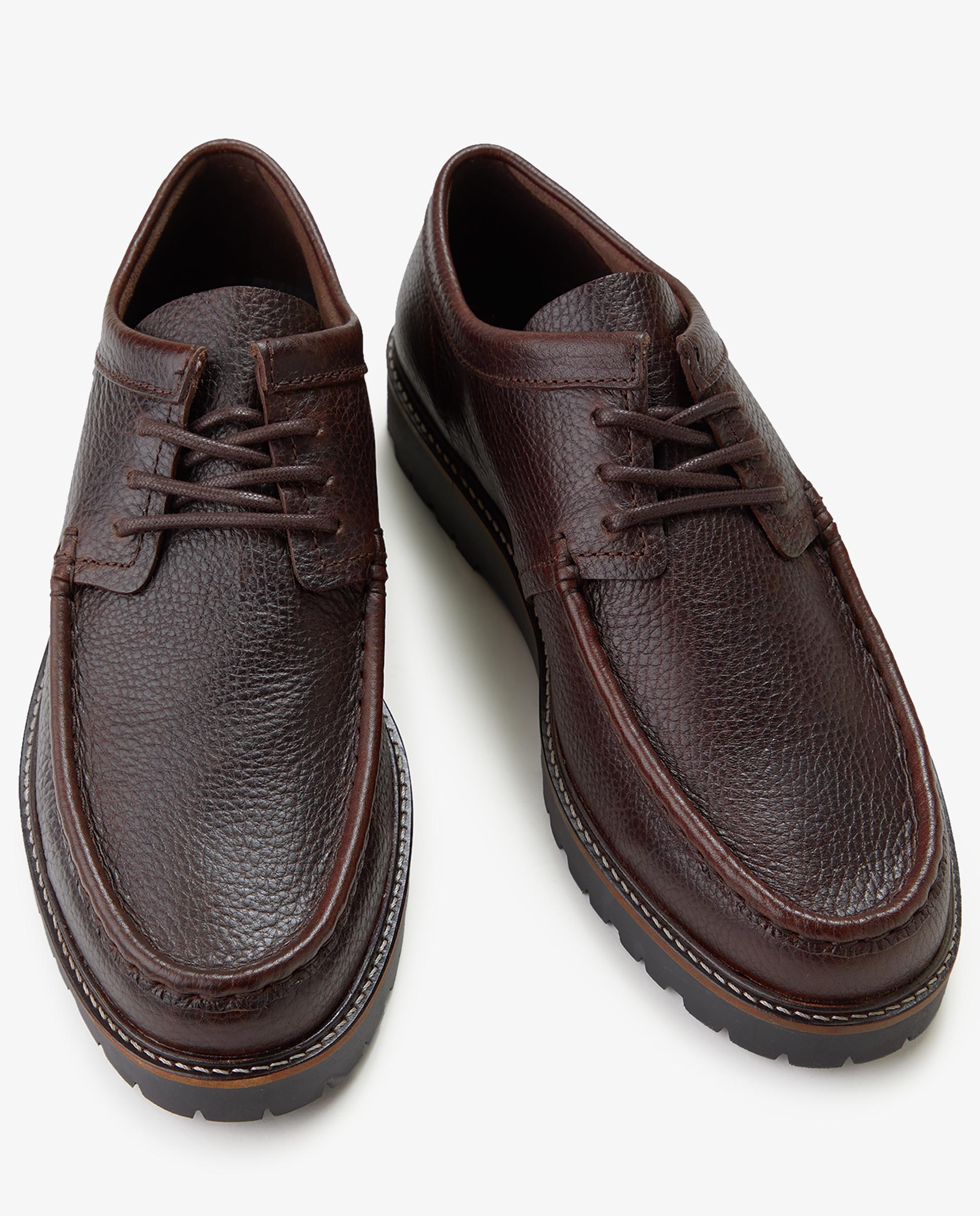 Zapato de hombre kenney low tumbled de piel con logo - Fred Perry - Marrón oscuro Marrón oscuro-2