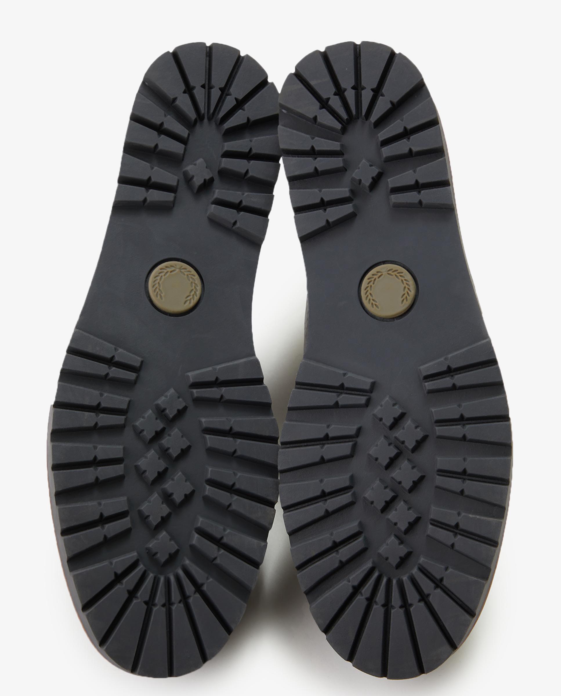 Zapato de hombre kenney low tumbled de piel con logo - Fred Perry - Marrón oscuro Marrón oscuro-4