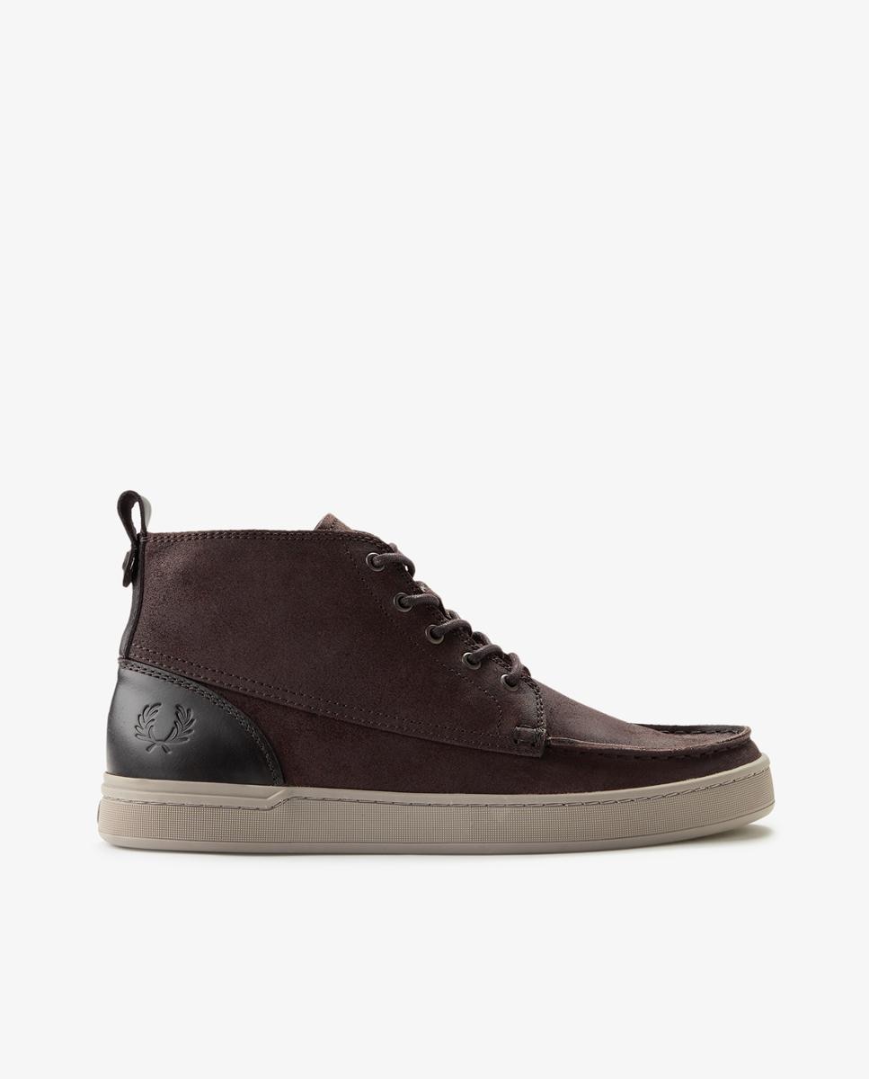 Imagen 0 de Bota de hombre drury mid waxed de piel y ante Marrón oscuro