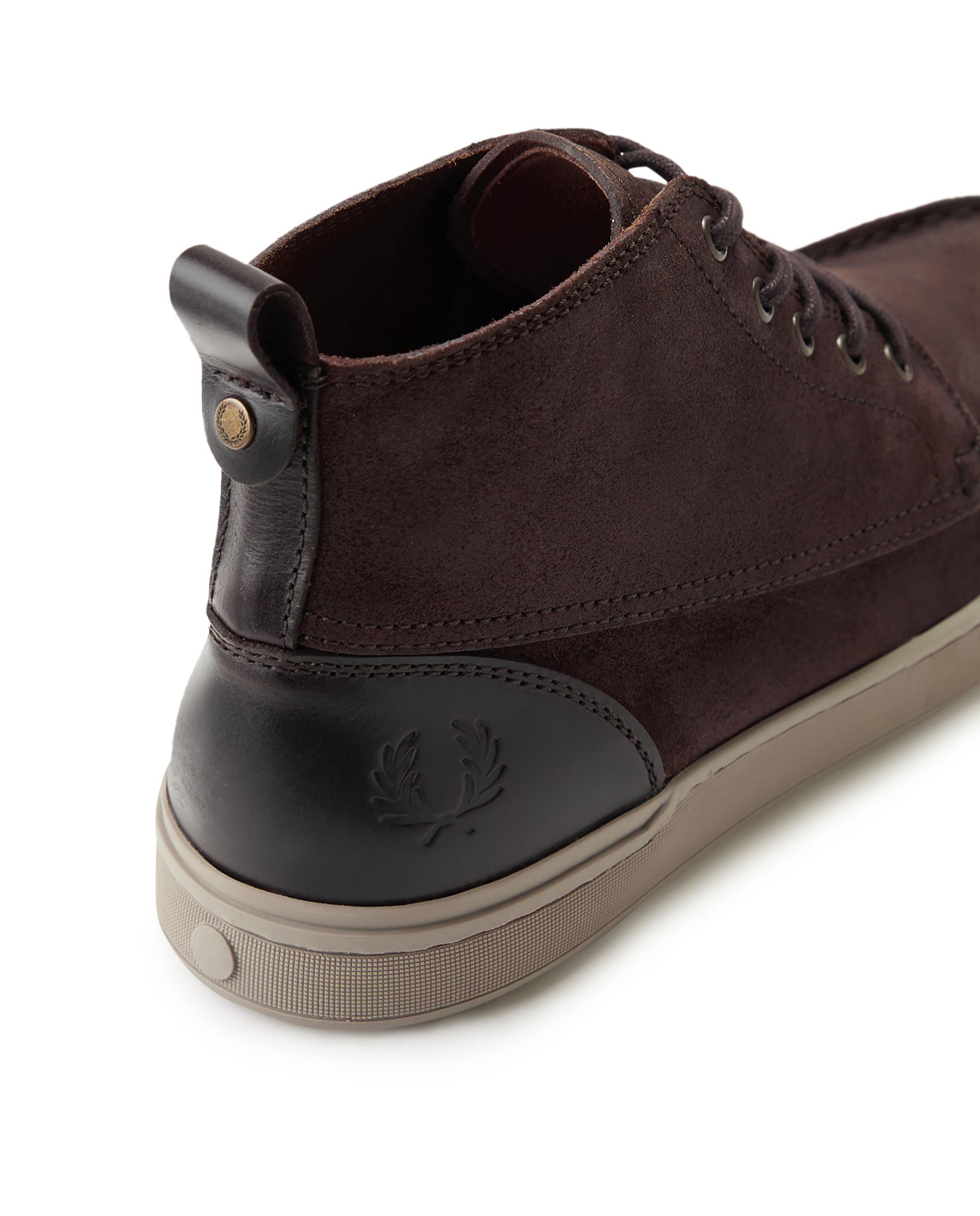 Bota de hombre drury mid waxed de piel y ante - Fred Perry - Marrón oscuro Marrón oscuro-3