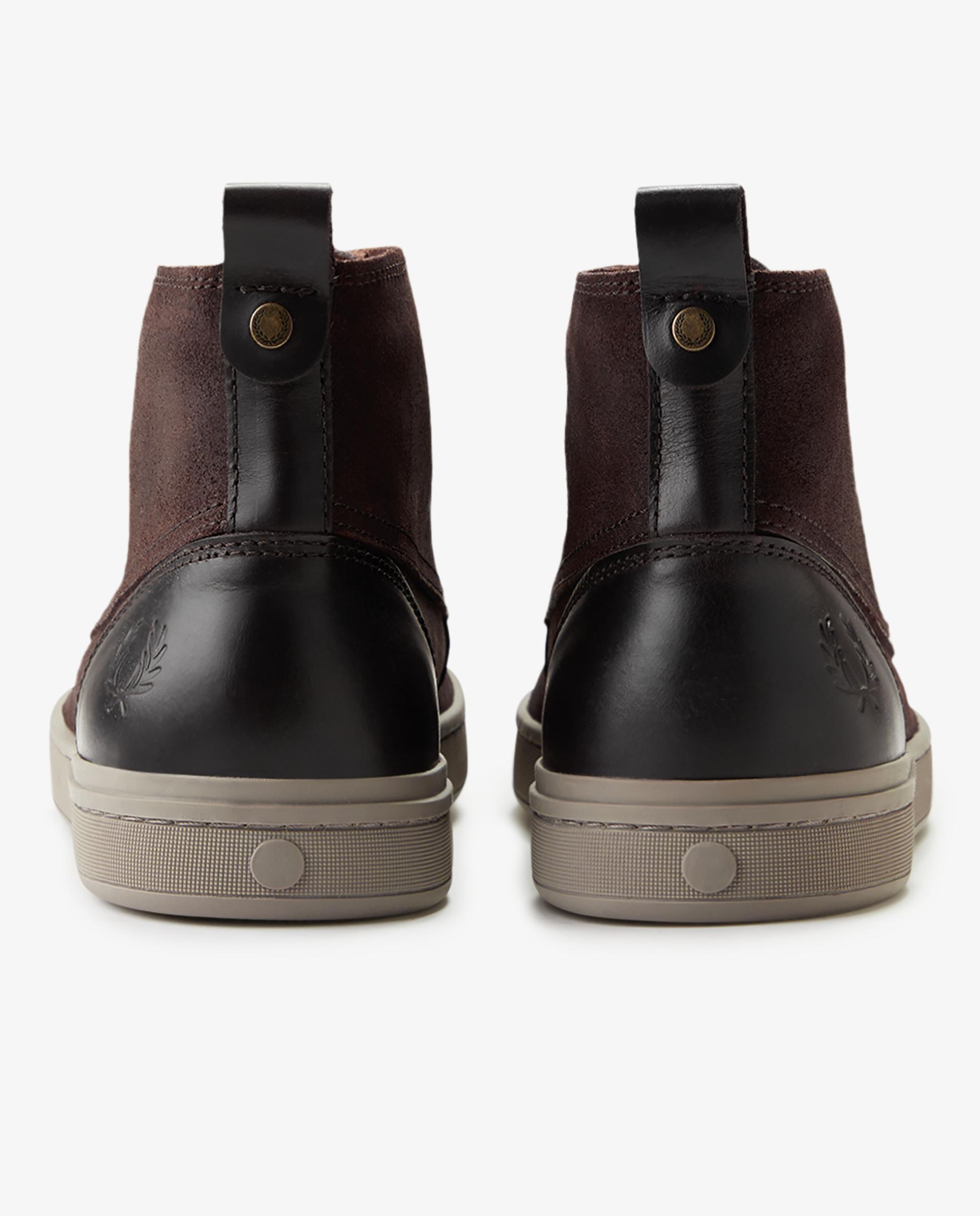 Bota de hombre drury mid waxed de piel y ante - Fred Perry - Marrón oscuro Marrón oscuro-5