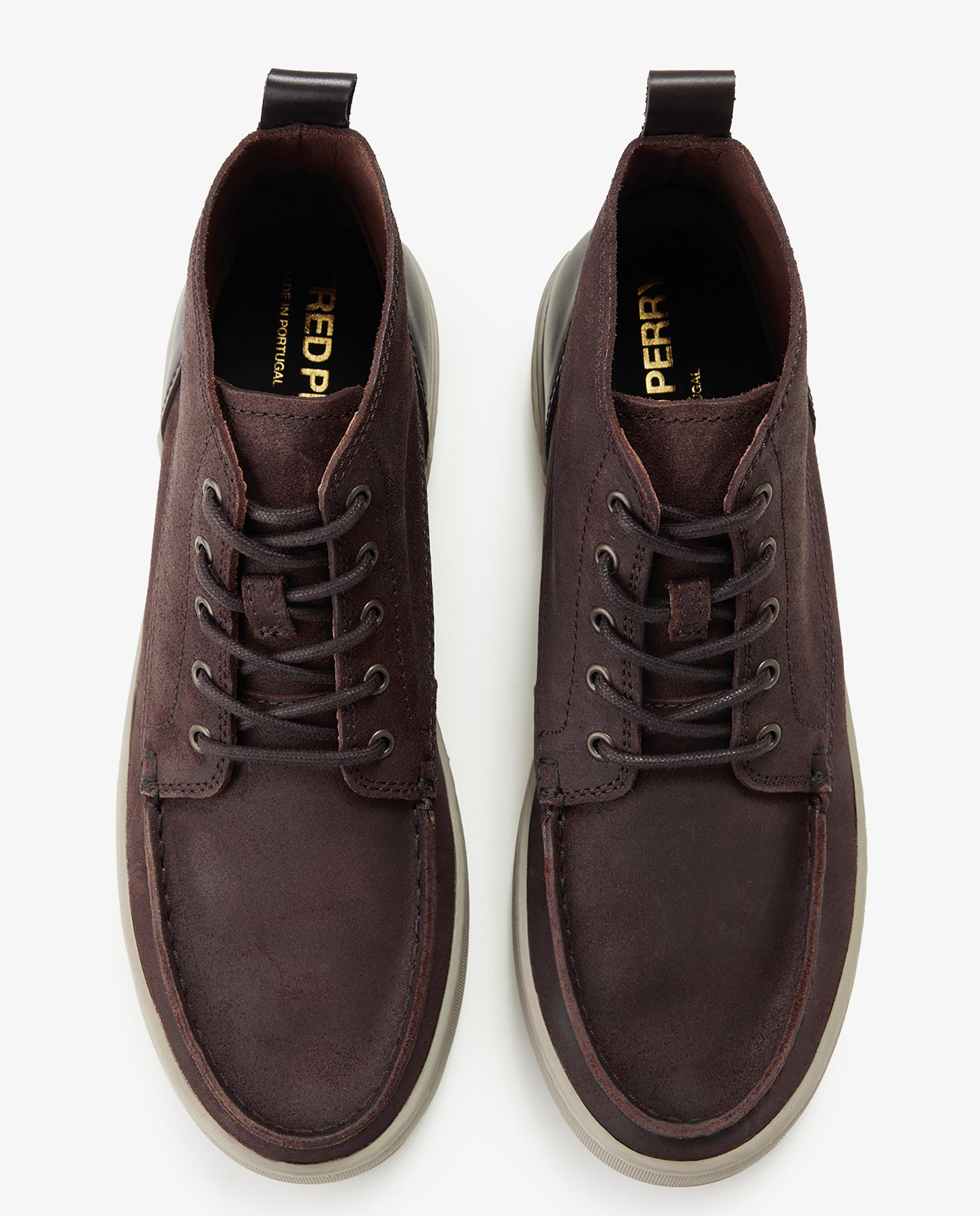 Bota de hombre drury mid waxed de piel y ante - Fred Perry - Marrón oscuro Marrón oscuro-6
