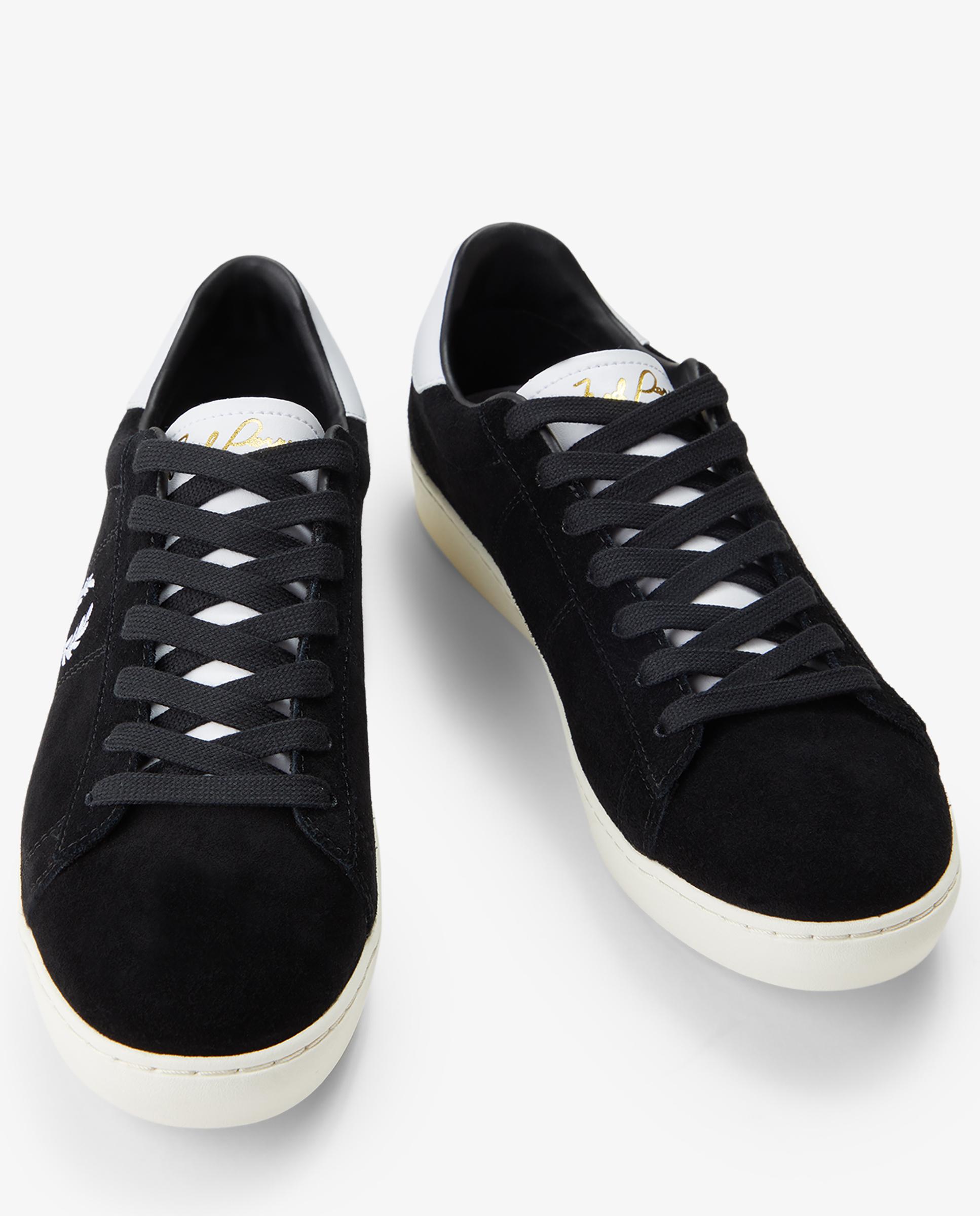 Zapatillas de hombre spencer de ante - Fred Perry - Negro Negro-2