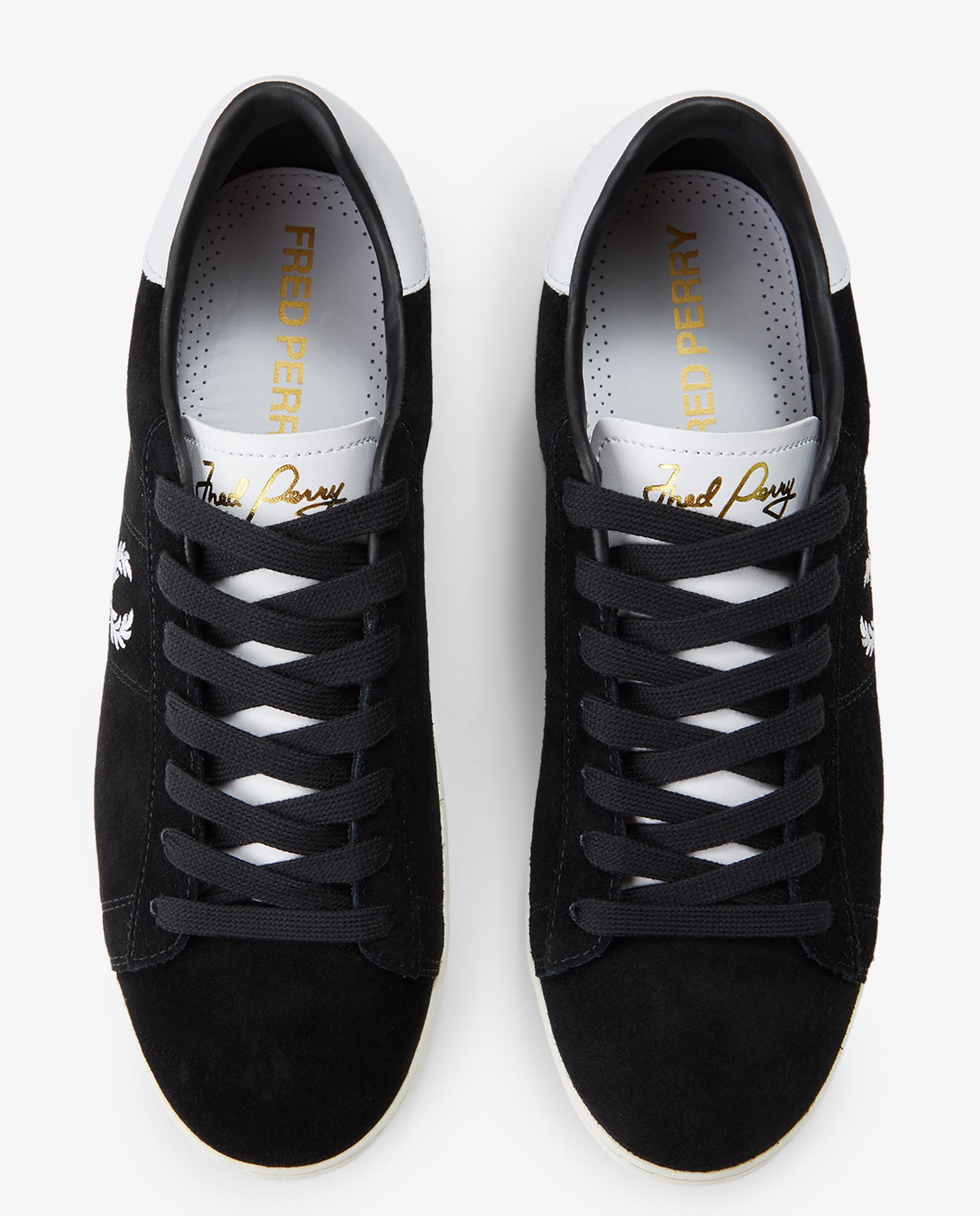 Zapatillas de hombre spencer de ante - Fred Perry - Negro Negro-6