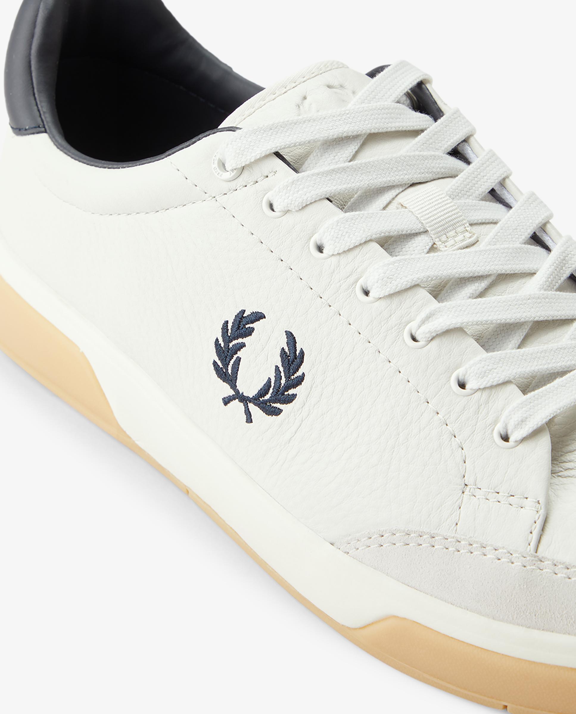 Zapatillas deportivas de hombre b301 de piel y ante - Fred Perry - Blanco Blanco-3