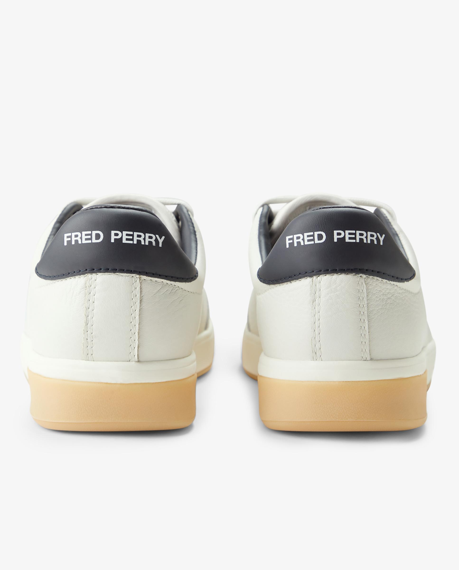 Zapatillas deportivas de hombre b301 de piel y ante - Fred Perry - Blanco Blanco-5