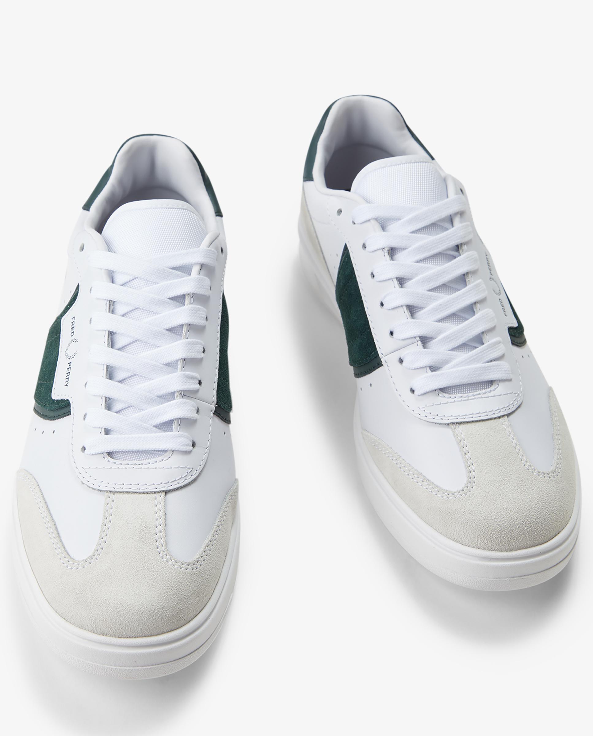 Imagen 2 de Zapatillas deportivas de hombre b4 de piel y ante - Fred Perry - Blanco Blanco