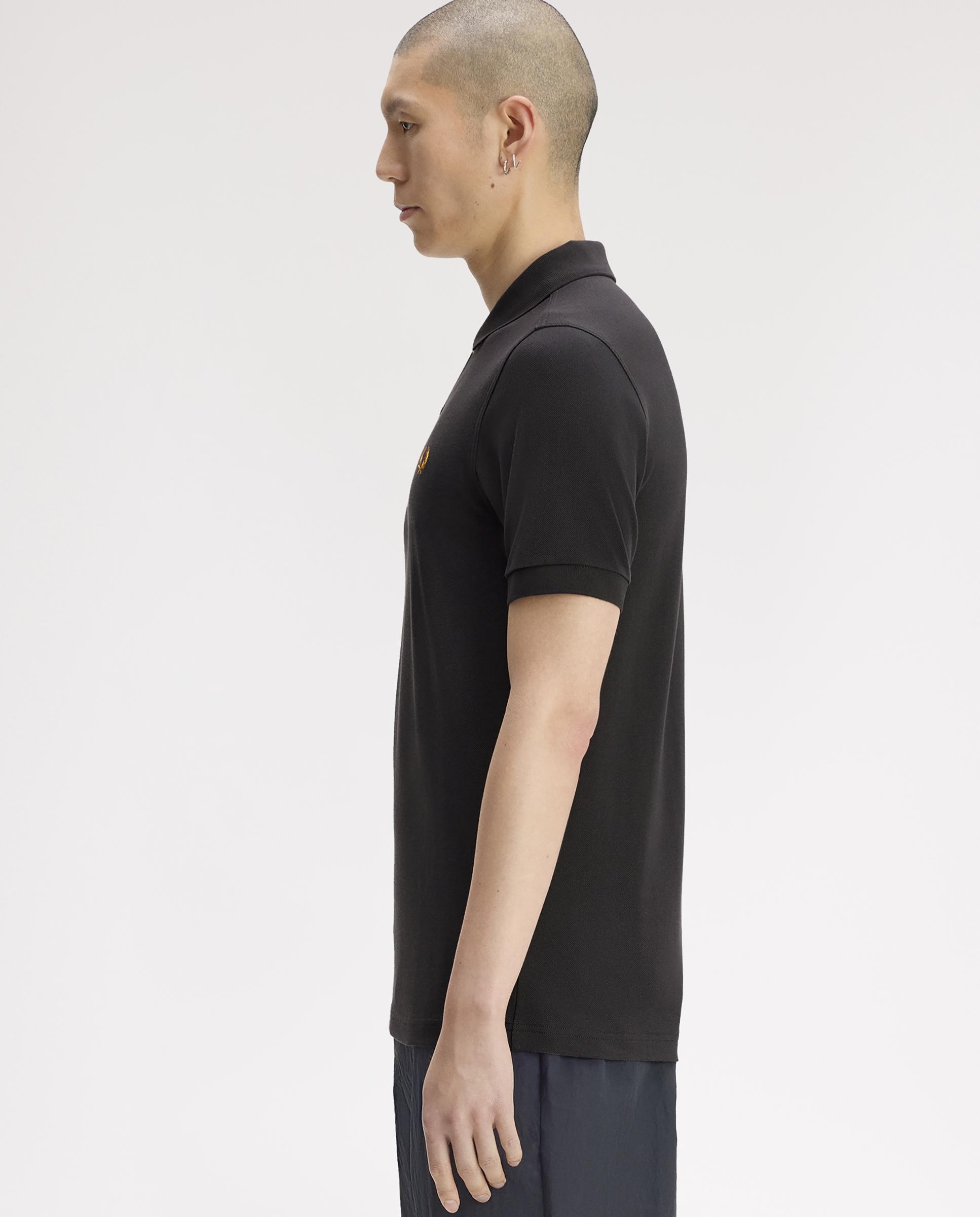 Polo de hombre liso de manga corta en piqué de algodón - Fred Perry - Carbono Carbono-2