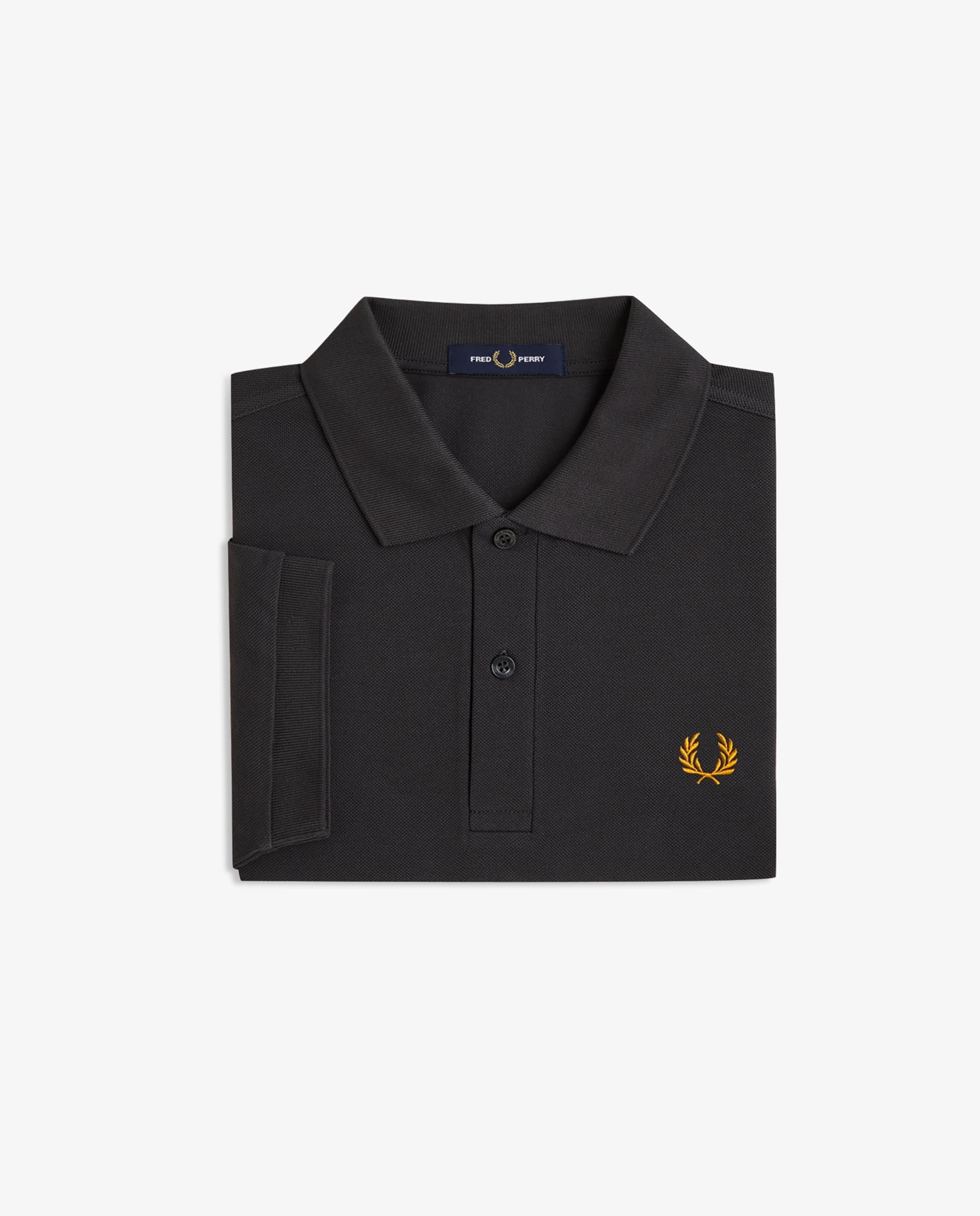 Polo de hombre liso de manga corta en piqué de algodón - Fred Perry - Carbono Carbono-5