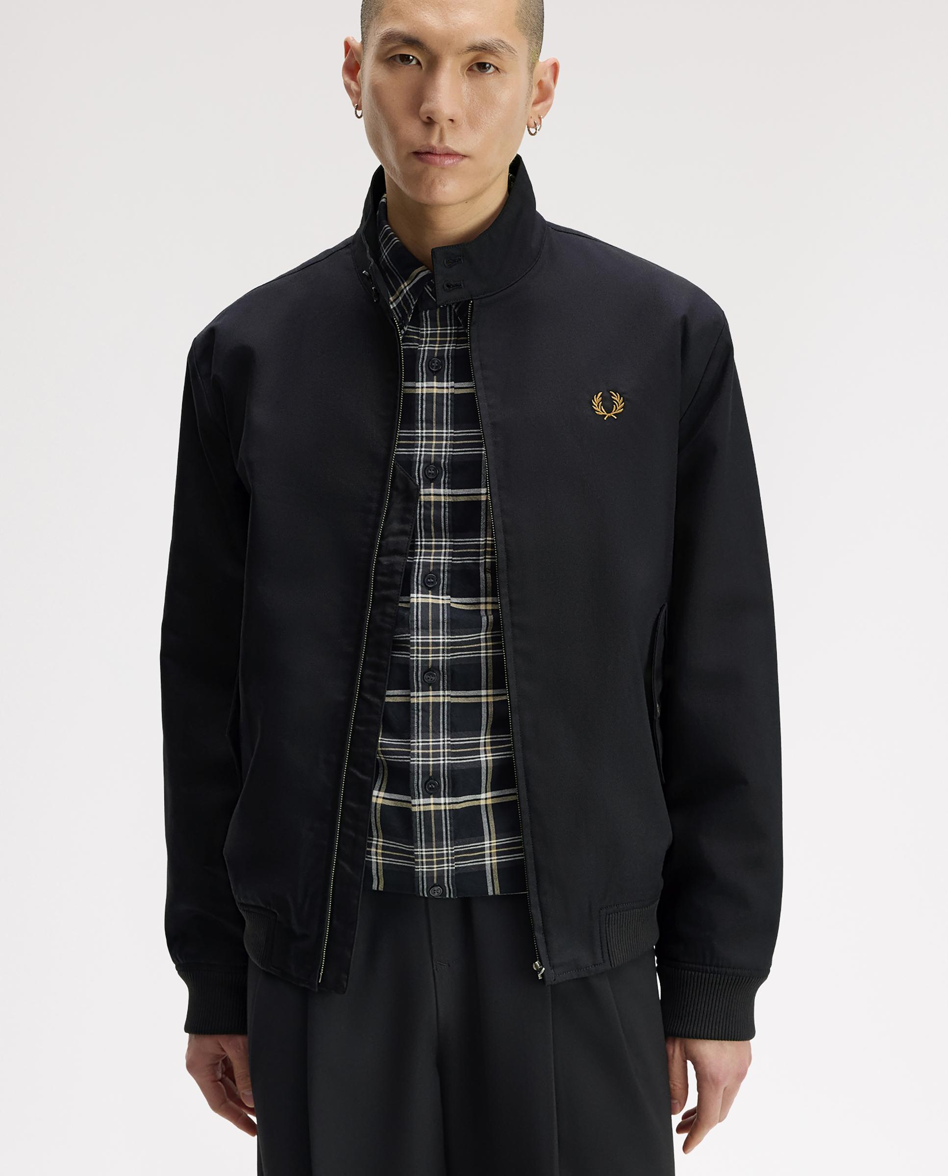 Imagen 3 de Cazadora de hombre harrington con bolsillos laterales - Fred Perry - Negro Negro