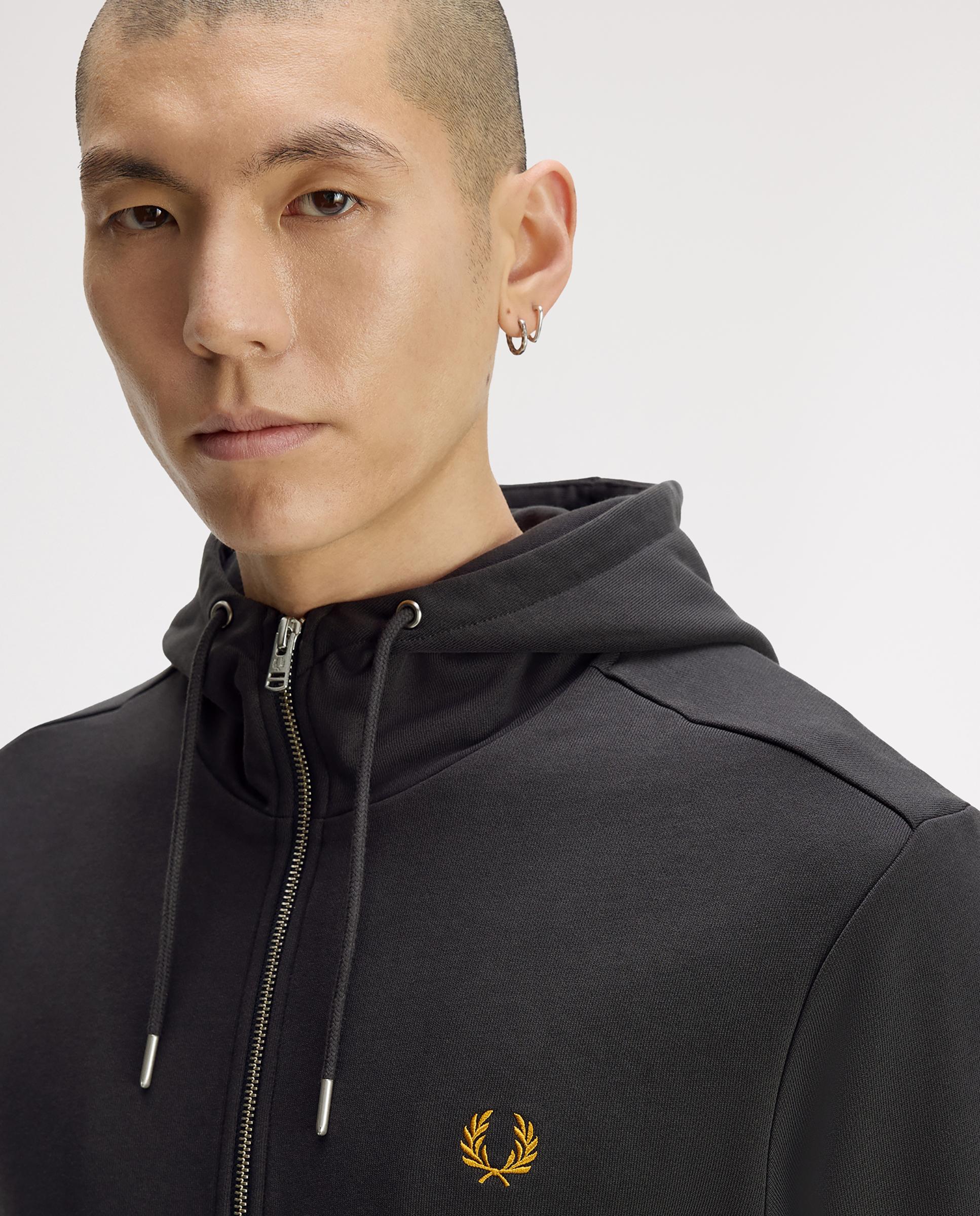 Sudadera de hombre con capucha y cremallera integral - Fred Perry - Gris marengo Gris marengo-5