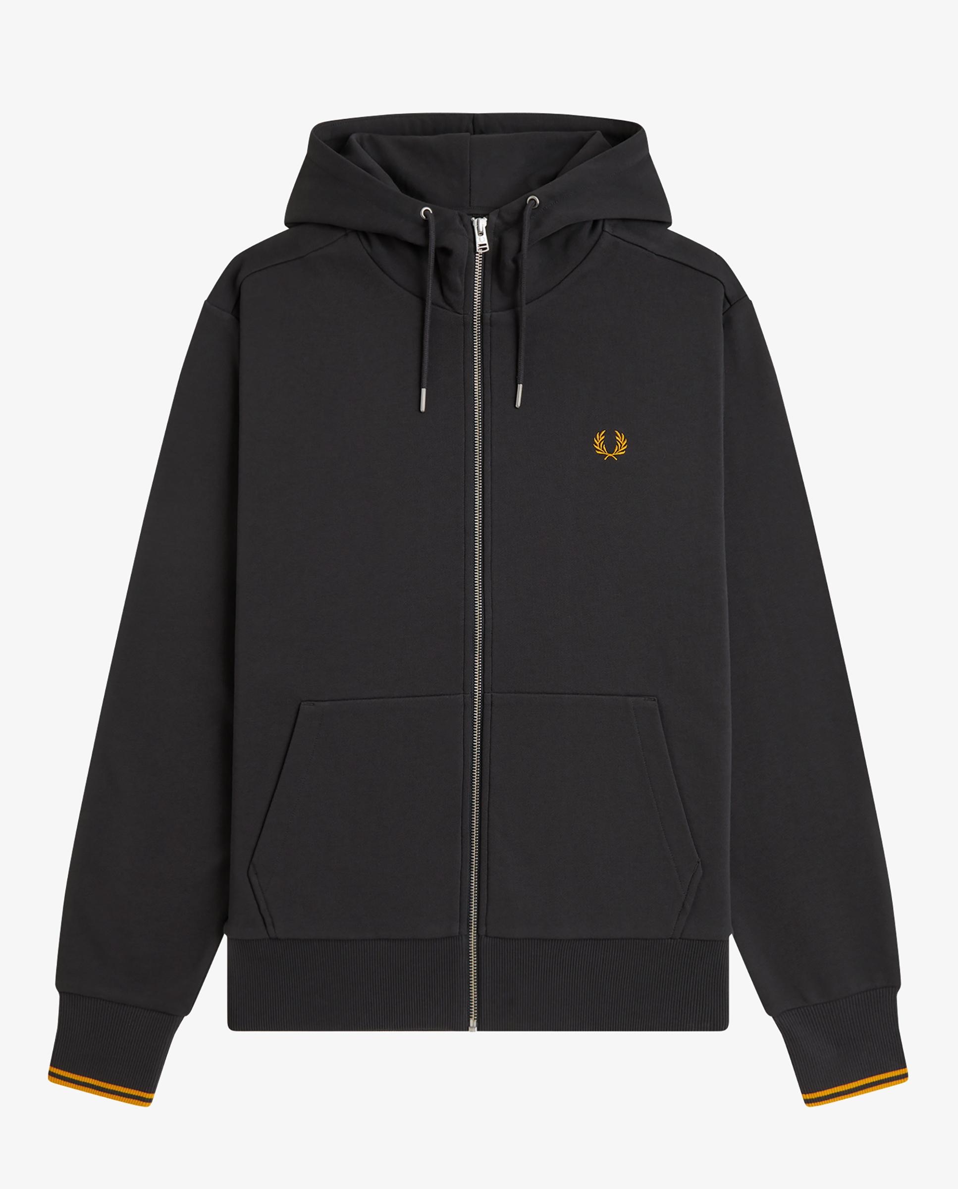 Sudadera de hombre con capucha y cremallera integral - Fred Perry - Gris marengo Gris marengo-7